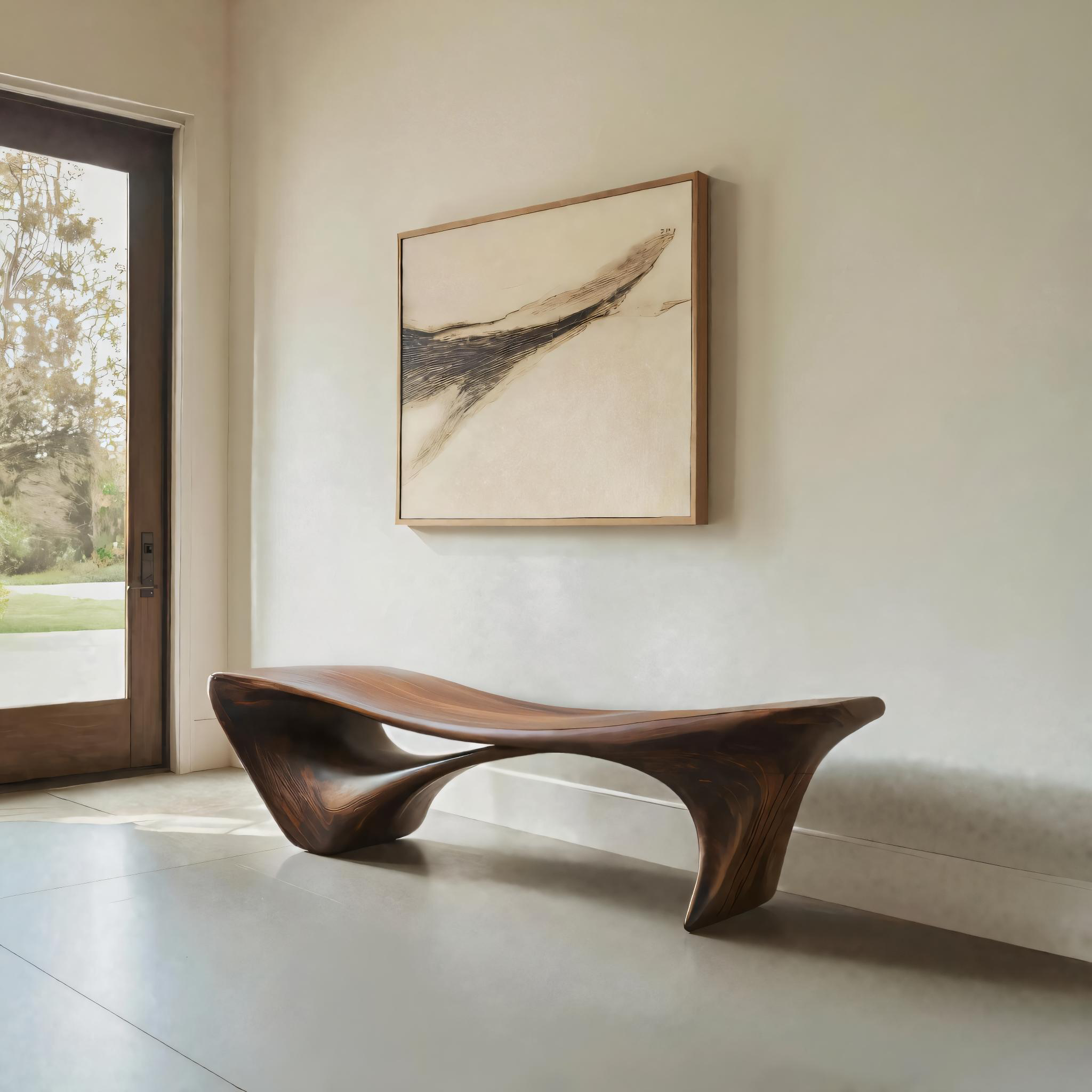 Modern Sculptural Bench For Entryway Or Living Room SITHTTCHR060