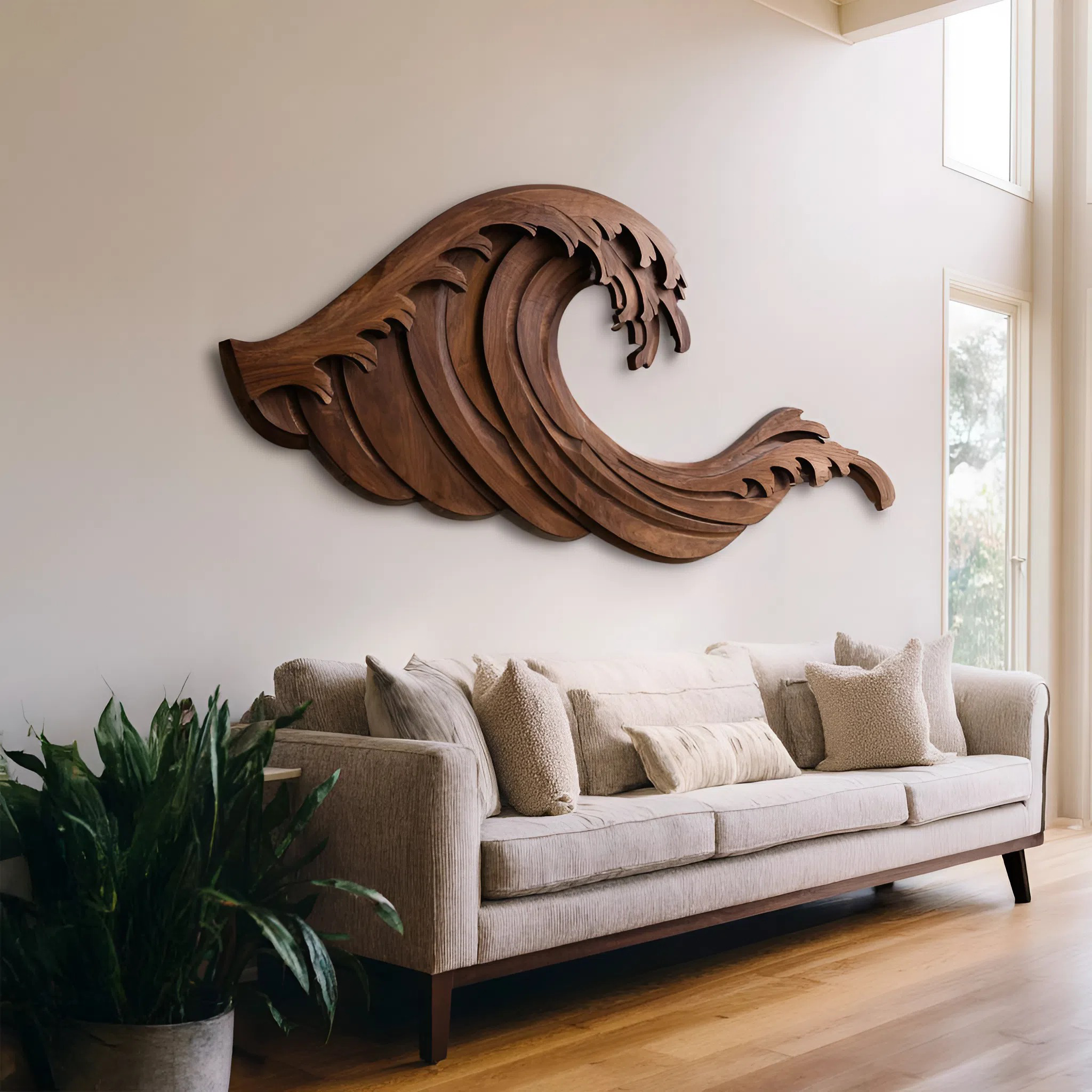 Organic Wave Wall Art Coastal Inspired Art For Living RTTHHNWA084