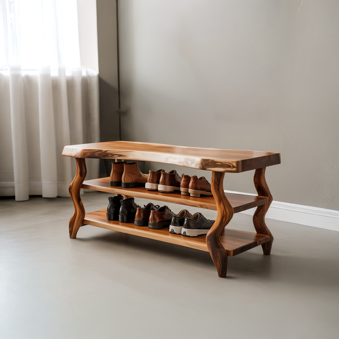 Artisan Rustic Shoe Bench Hallway And Living Room SINLSASB078