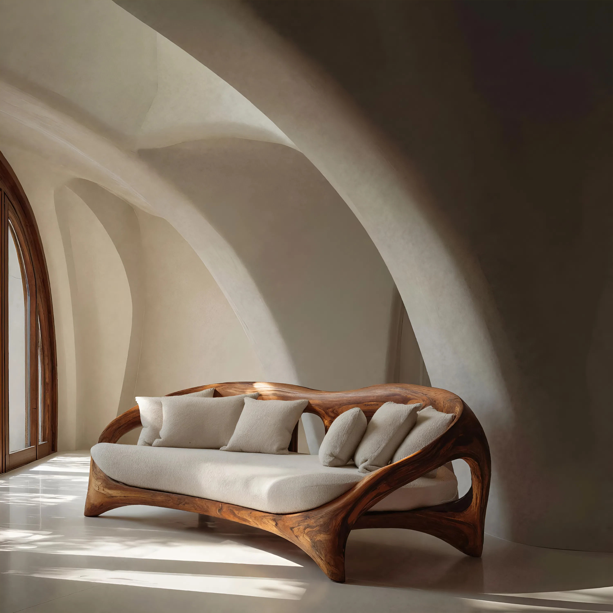 Organic Curved Sofa For Living Room Furniture RTTHHNSFA007