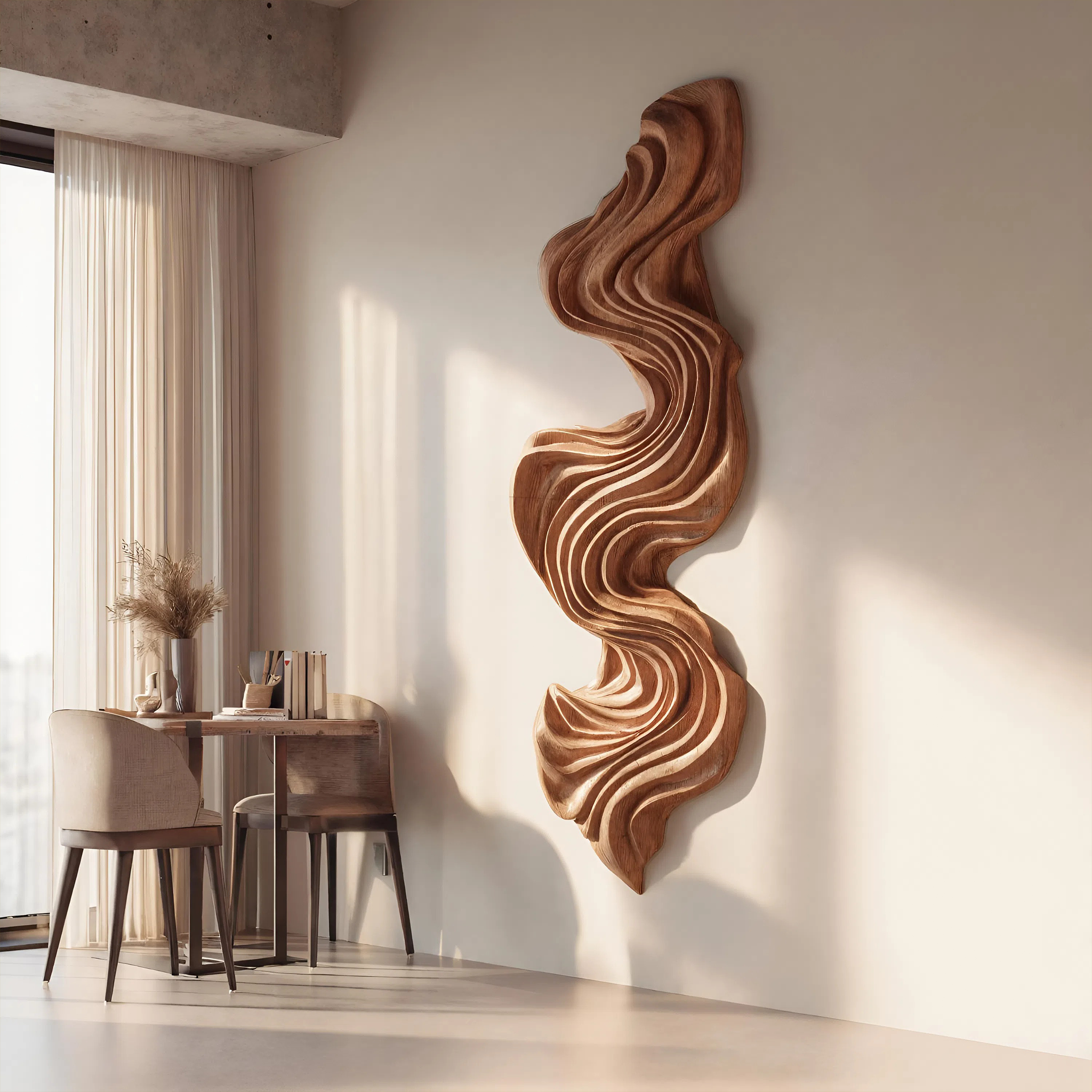 Artisan Vertical Wave Wall Sculpture For Home RTTHHNWA092