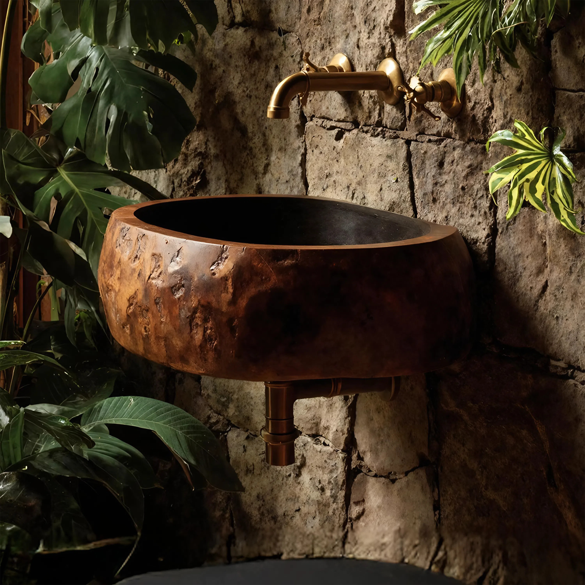 Handcrafted Solid Wood Vanity Sink For Bathroom Furniture Style Decor SILDTTNVS063