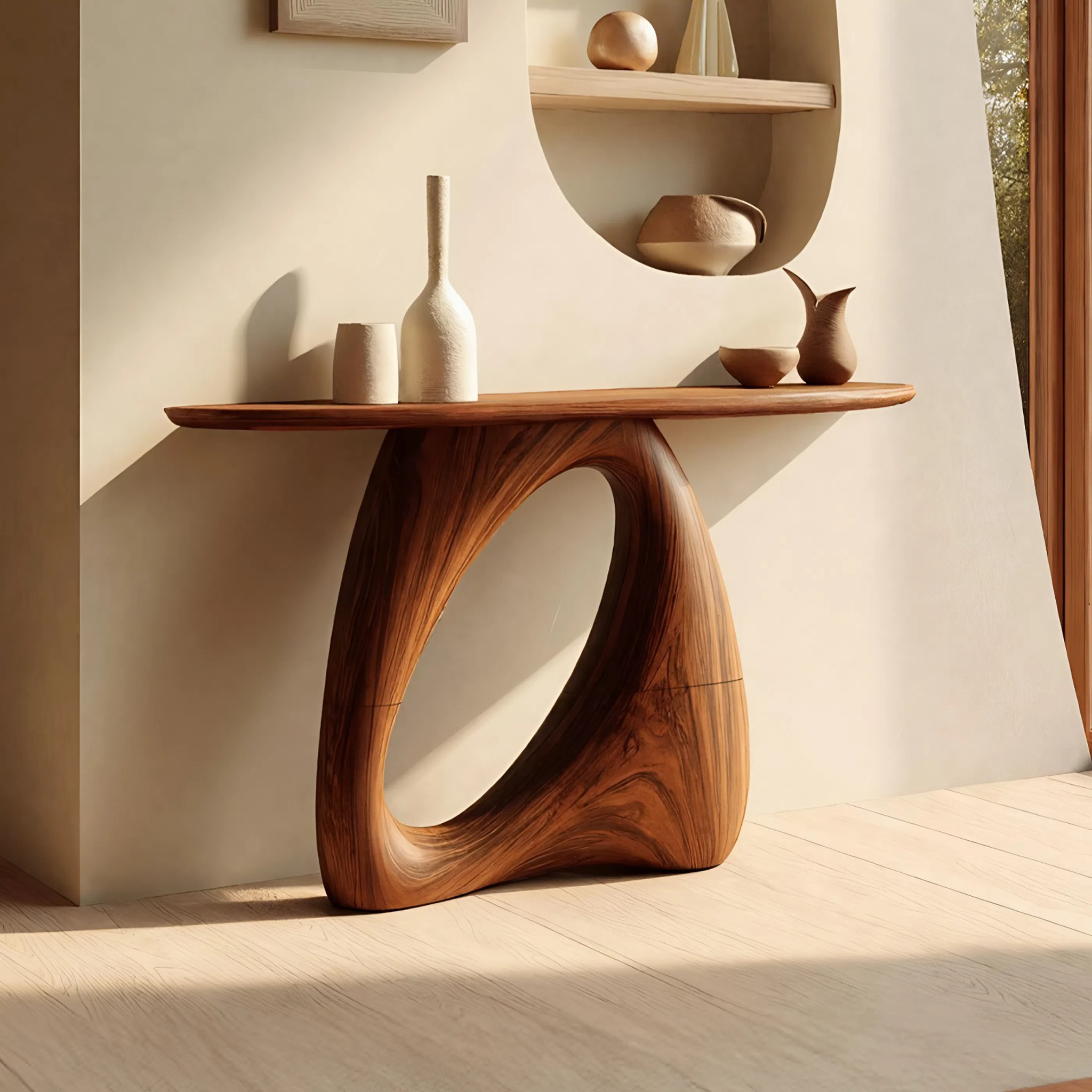 Mid Century Live Edge Console Table Organic Modern For Living Room Decor SILDTTNCS094