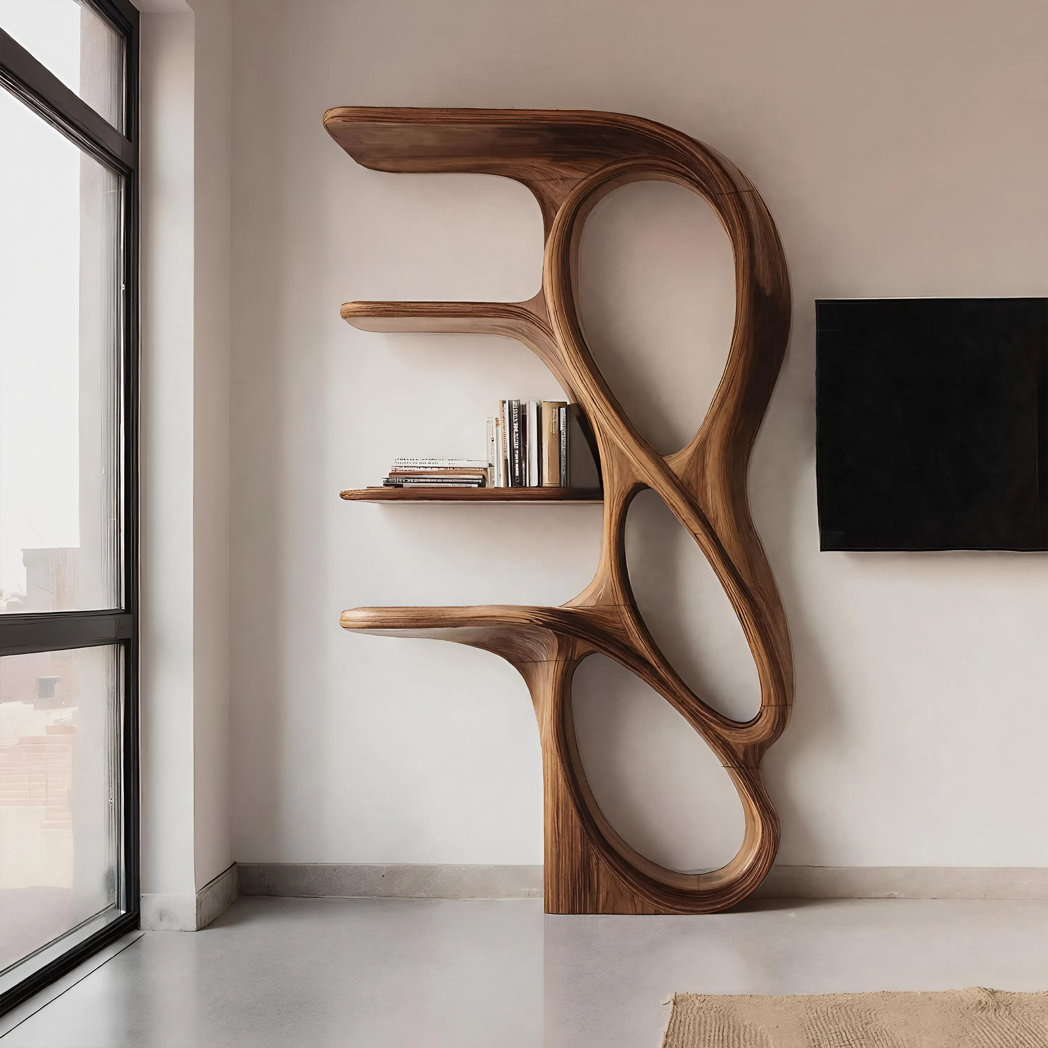 Contemporary Art Bookshelf For Living Room Decor SITHHNBS071