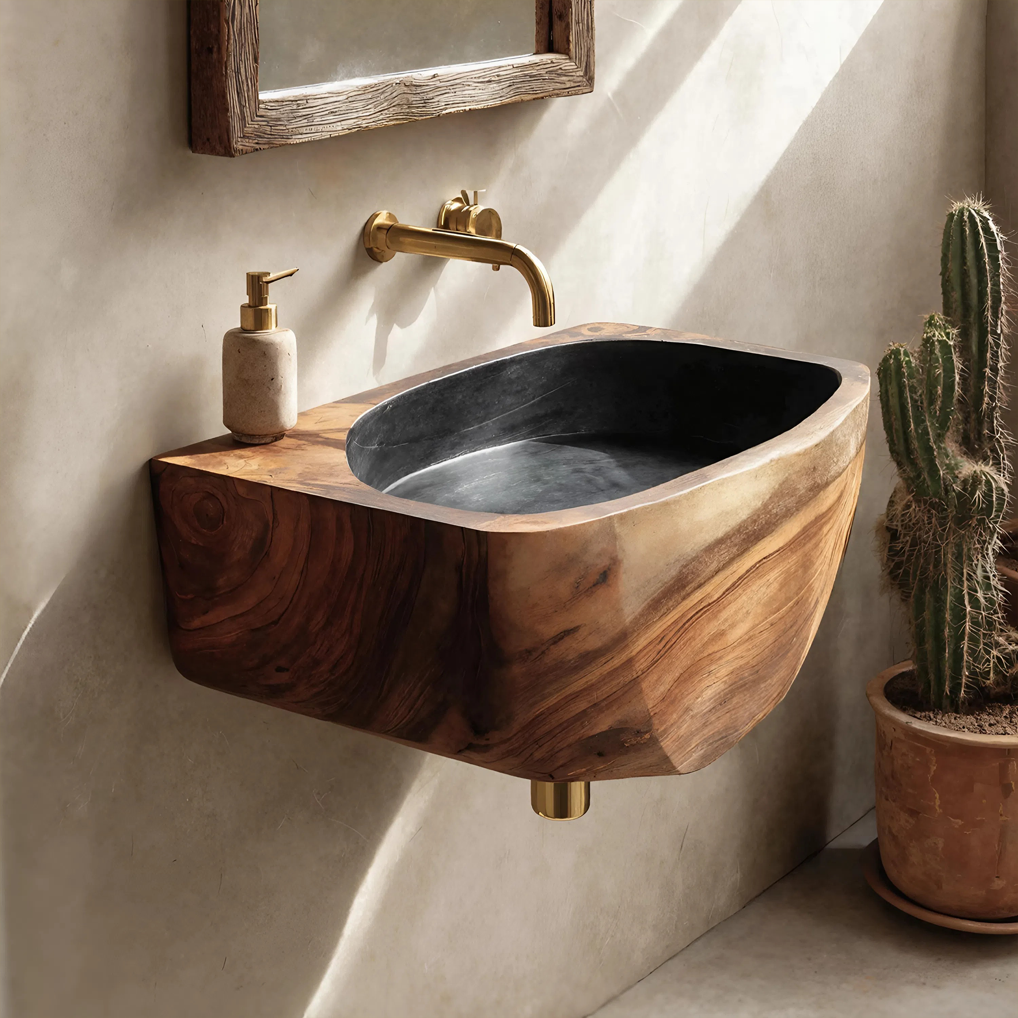 Modern Solid Wood Vanity Sink For Minimalist Bathroom Design SILDTTNVS032