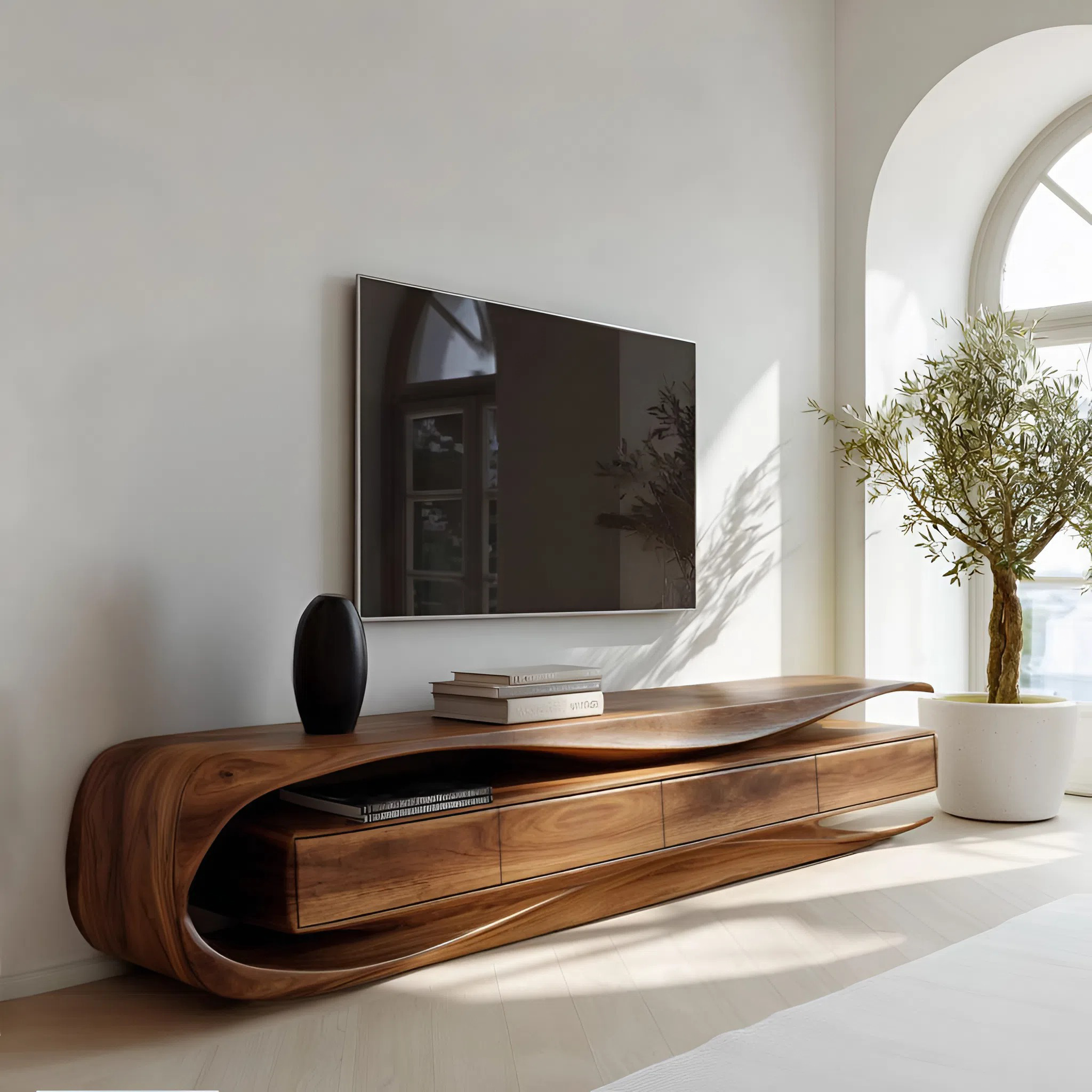 Modern Organic TV Console For Living Room Interior SITHHNTVC034