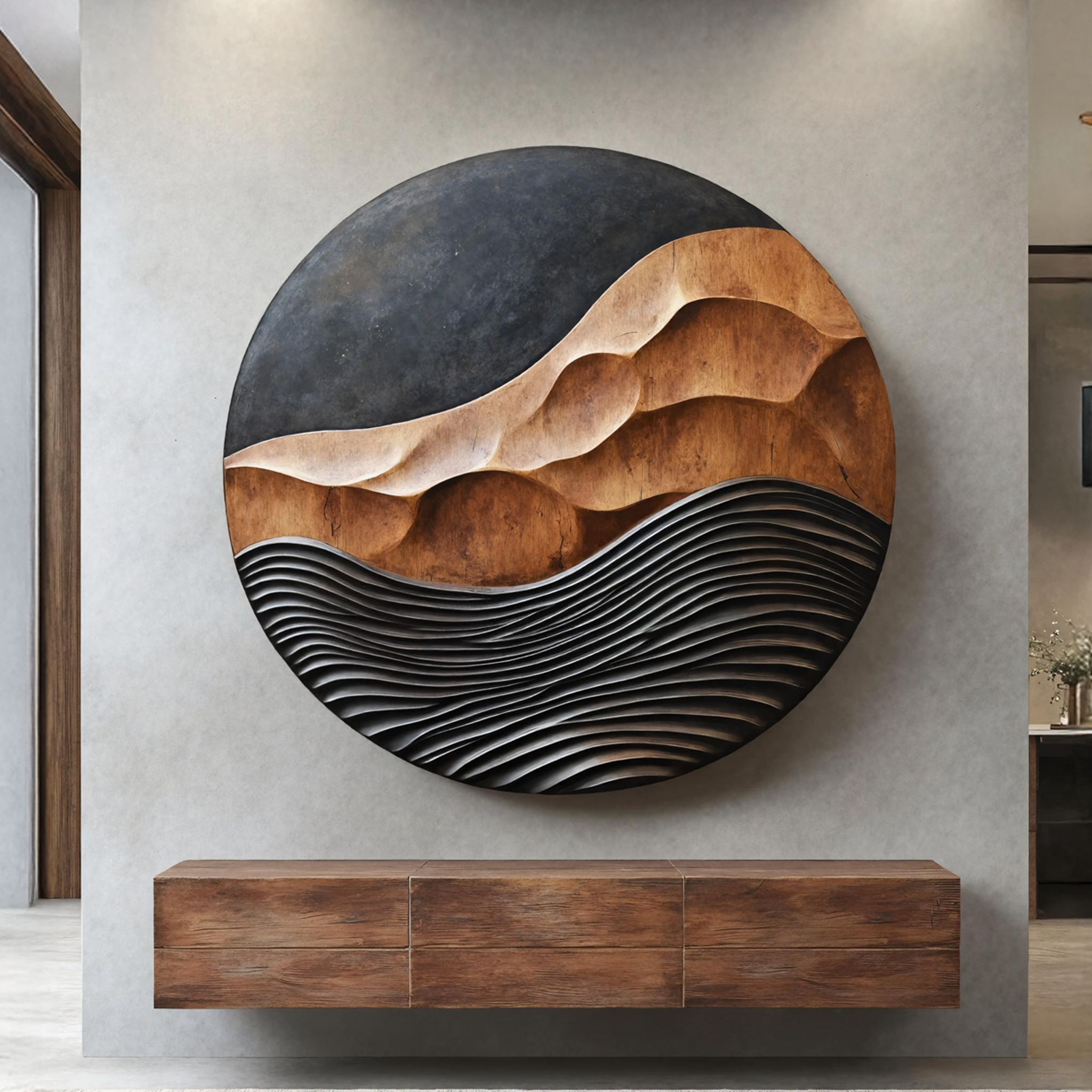 Rustic 3D Wood Wall Art For Entryway Wall Panel Design SILDTTNWA014