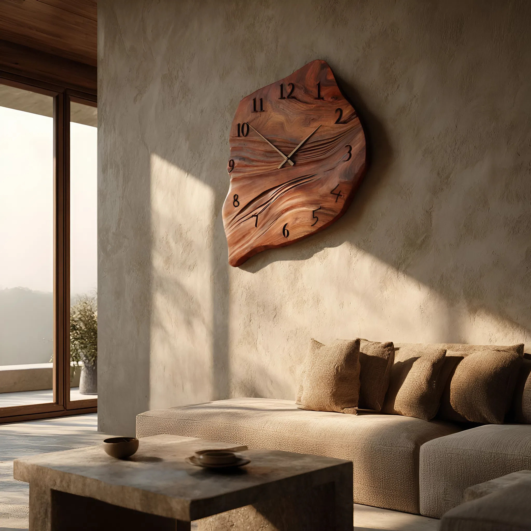 Minimalist Wall Clock Organic Shape Clock For Living Room RTTHHNWAC008