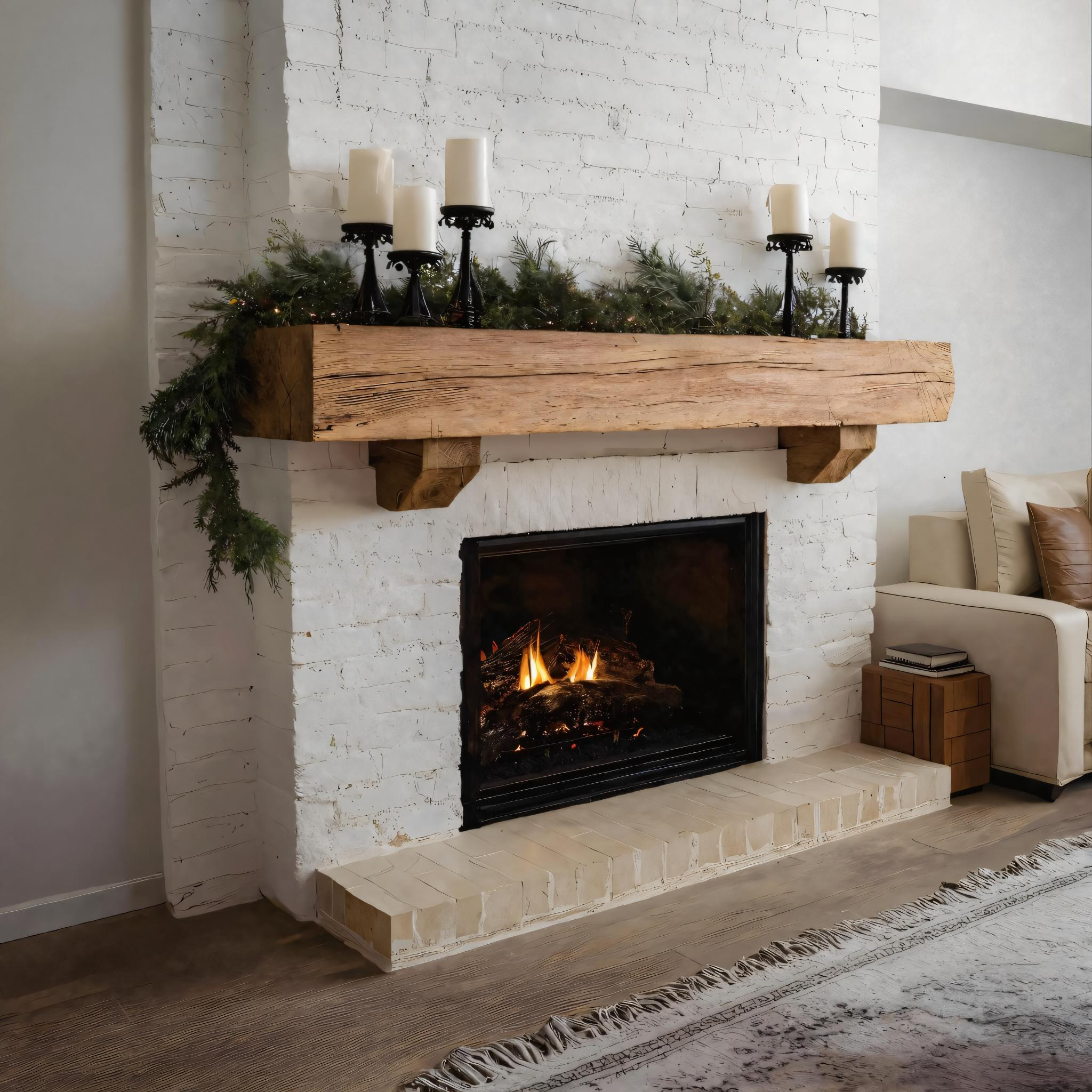 Rustic Fireplace Mantel Beam For Living Room SITHTTFS011