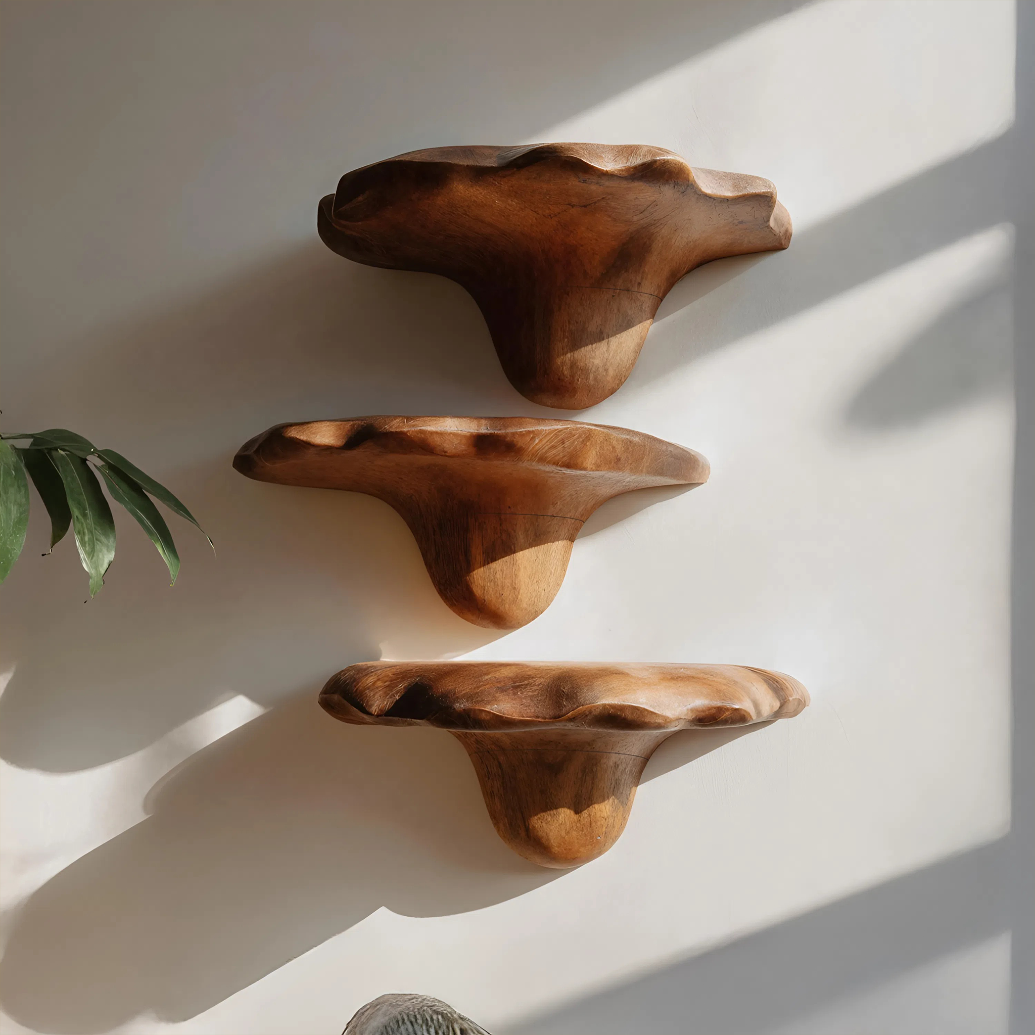 Mid Century Wooden Mushroom Shelf For Living Room And Bedroom Decor SILDTTNMR001