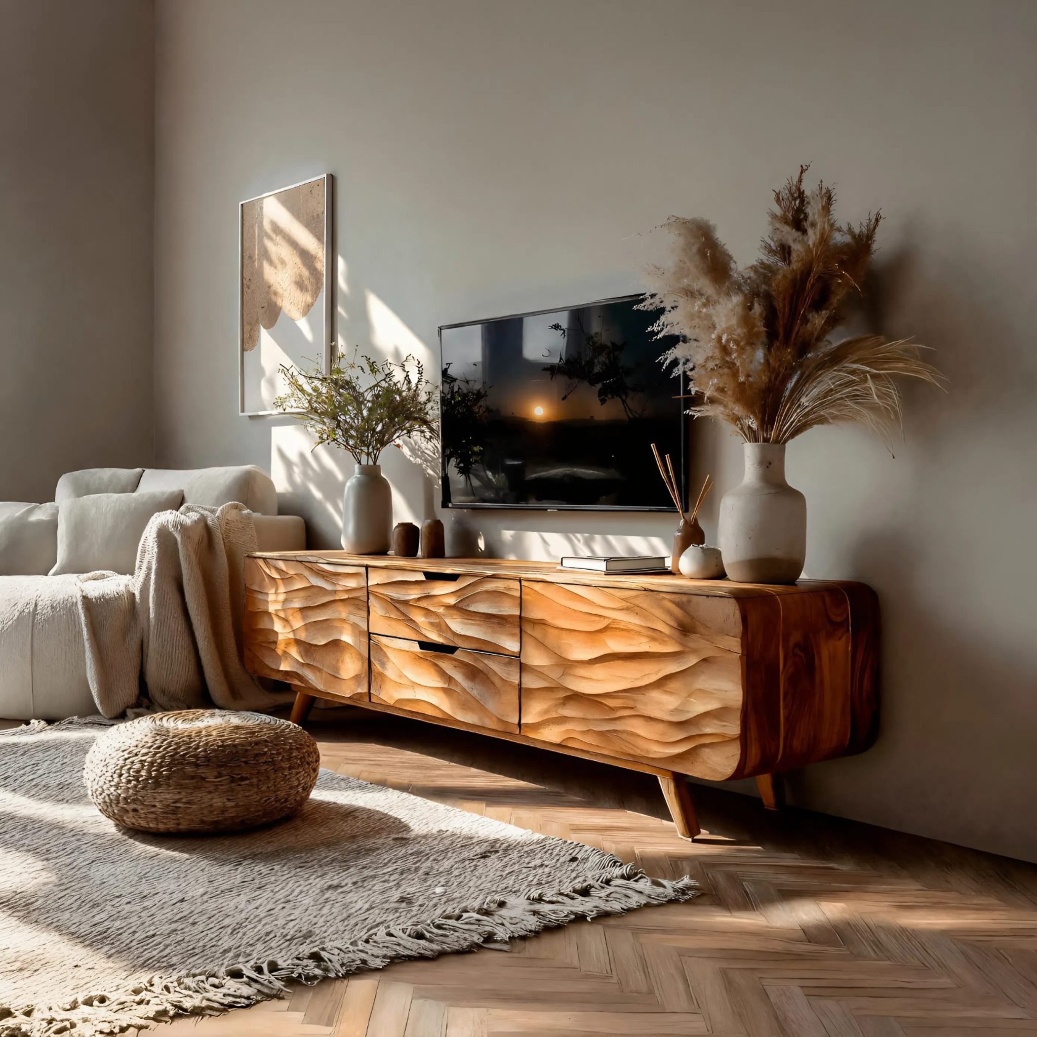 Handcrafted TV Stand With Stylish Storage For Living Room RTTHTTTVC047