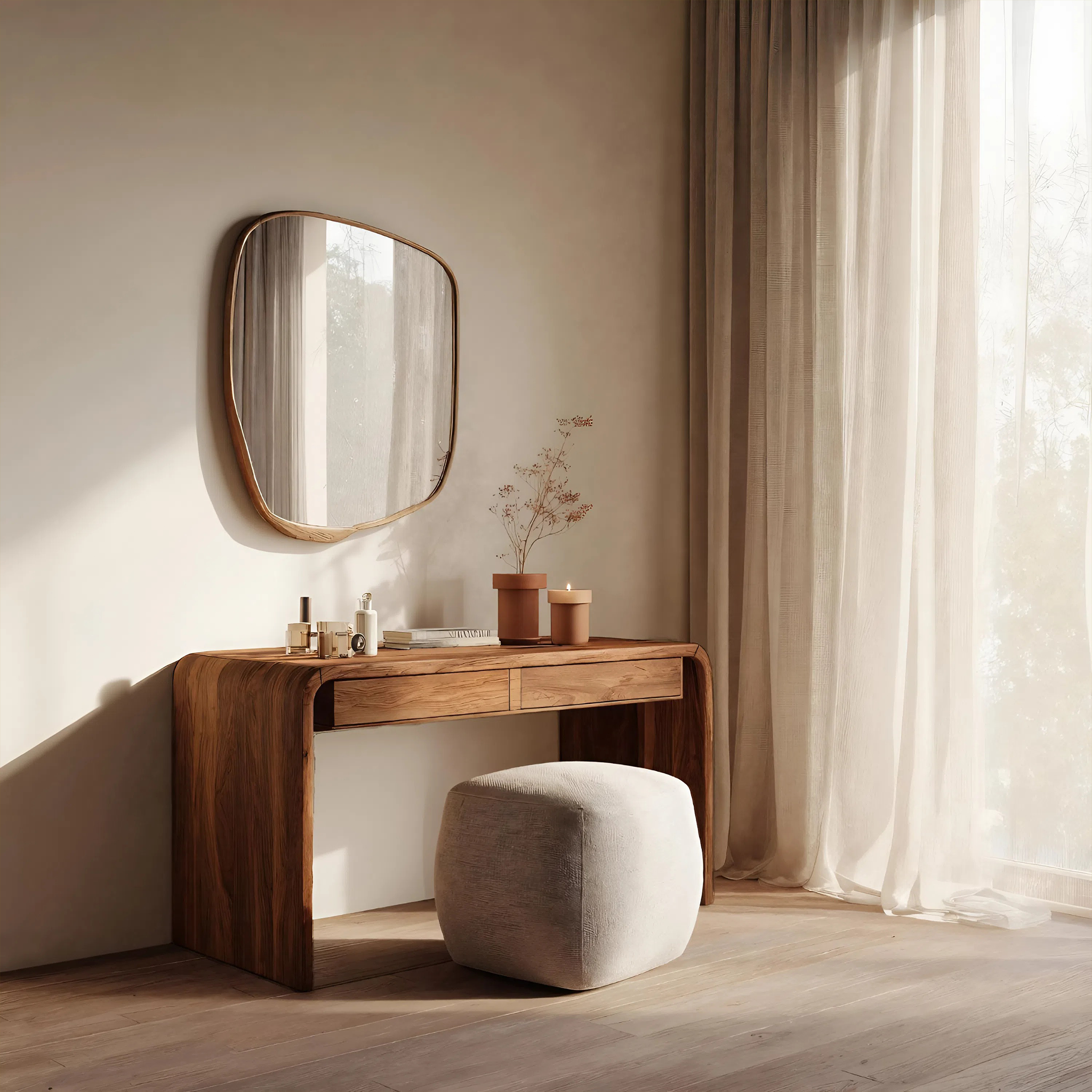 Modern Sculptural Vanity Table For Bedroom Interior RTTHHNVAN013