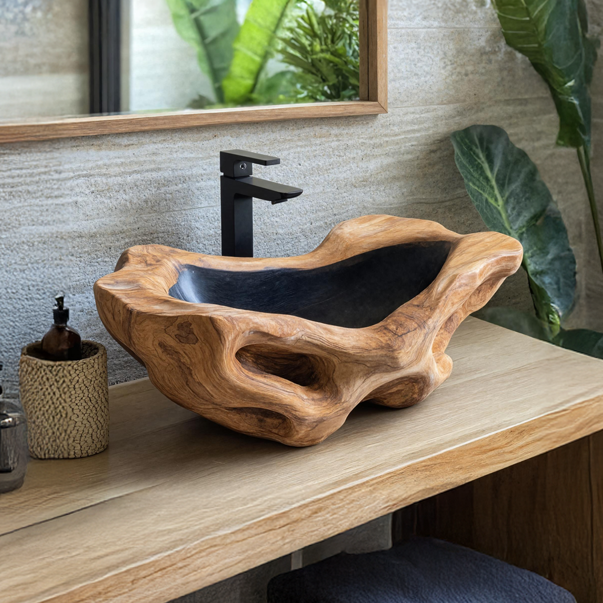 Rustic Wood Wash Basin For Vintage Bathroom SILDTTNVS021