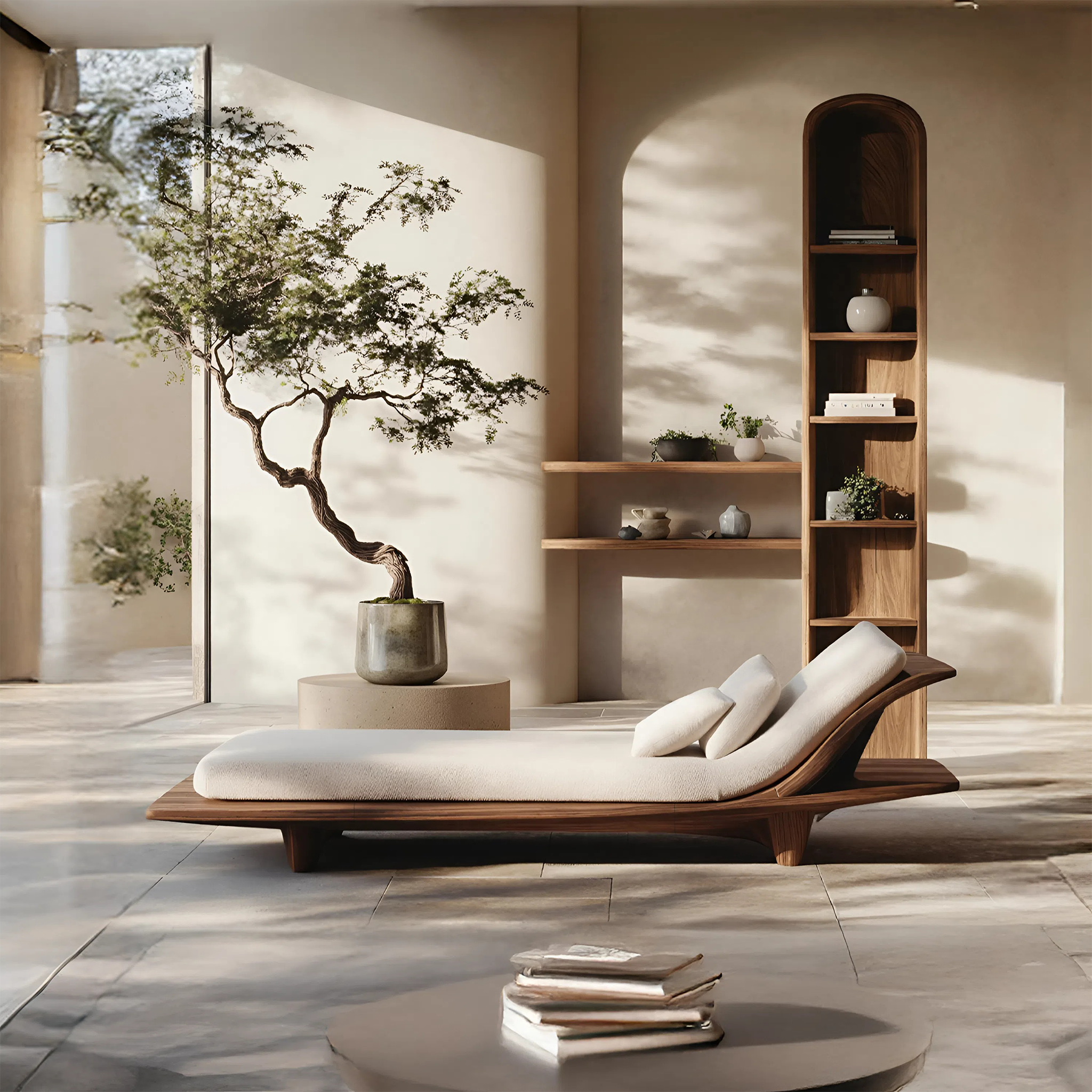 Rustic Solid Wood Garden Daybed For Bedroom Furniture Decoration SILDTTNDB019