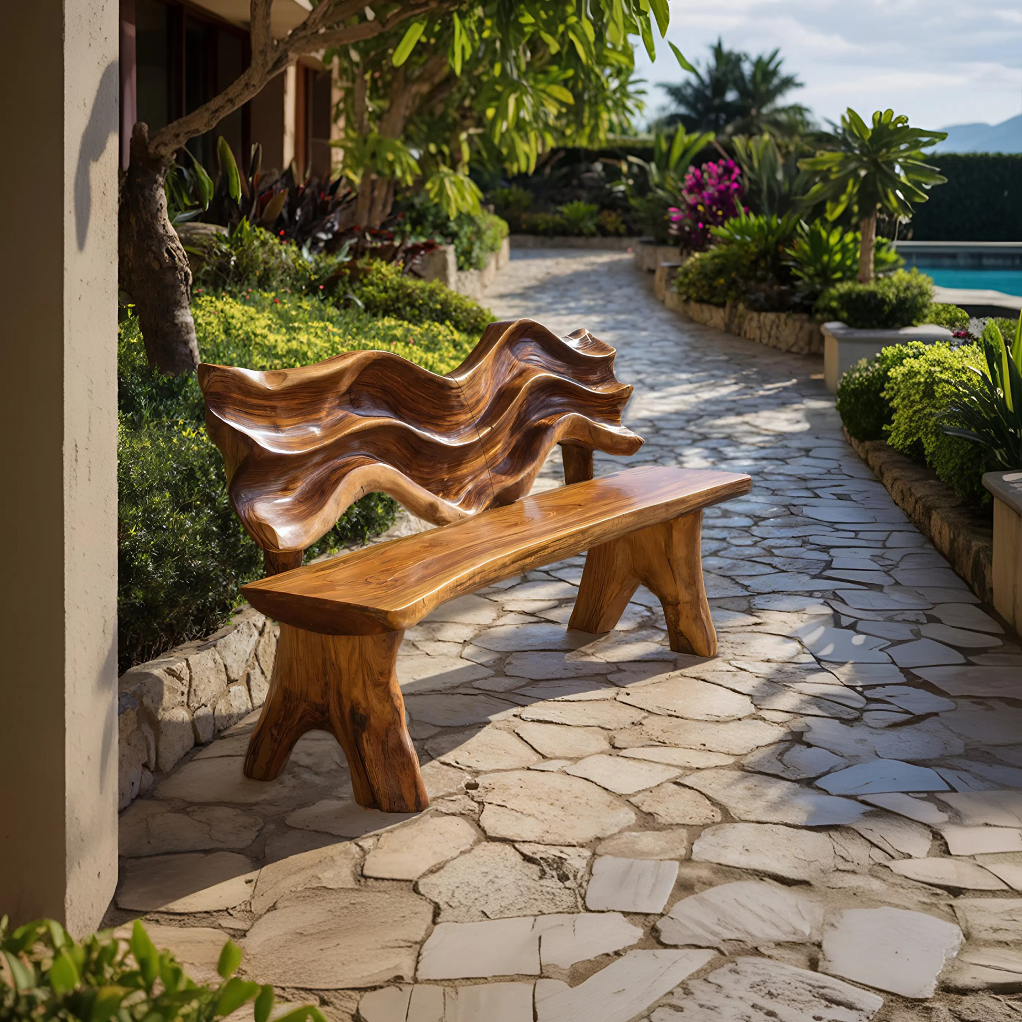 Rustic Live Edge Bench For Entryway Accent Seating SILDTTRBEN033