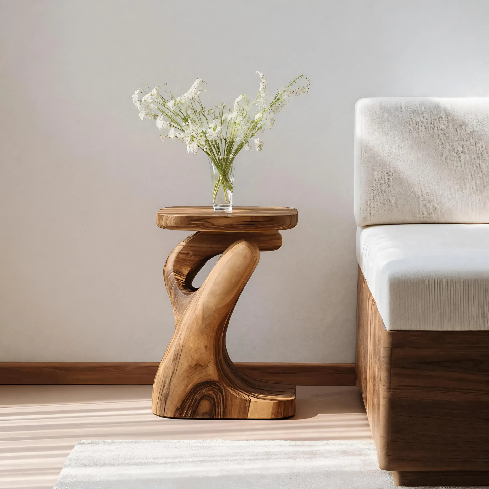 Modern Sculptural Side Table For Living Room Or Bedroom RTTHHNSTA009
