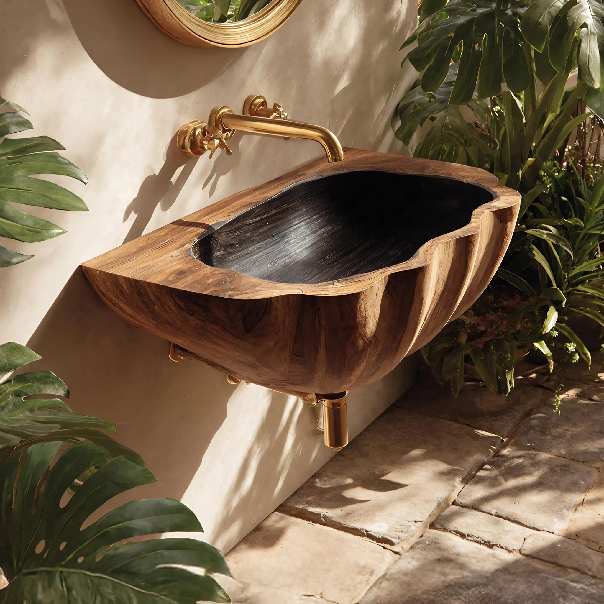 Modern Wall Mounted Wooden Bathroom Sink For Contemporary Bathroom Decor SILDTTNVS036