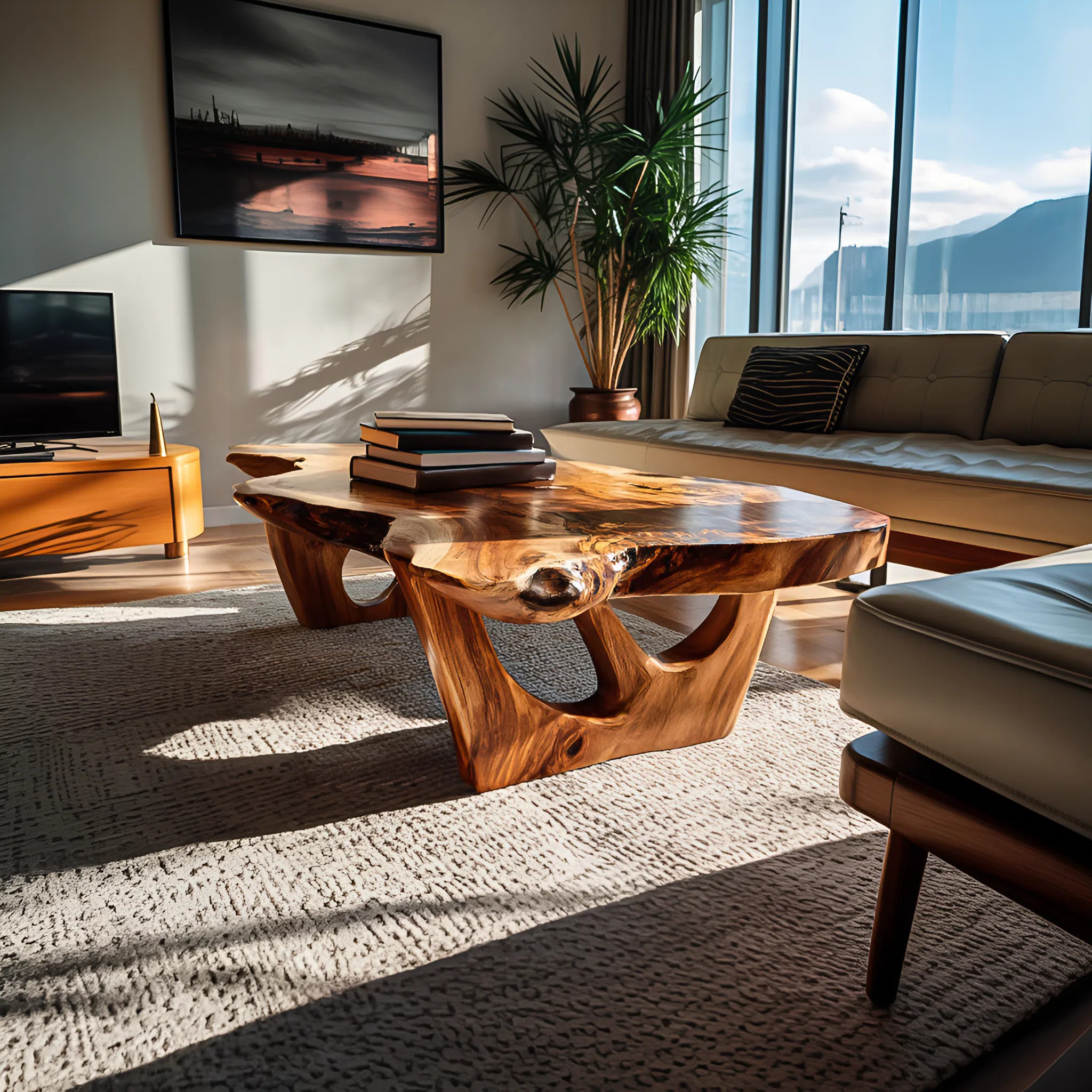 Contemporary Sculptural Coffee Table For Modern Living Room RTTHTTCF028