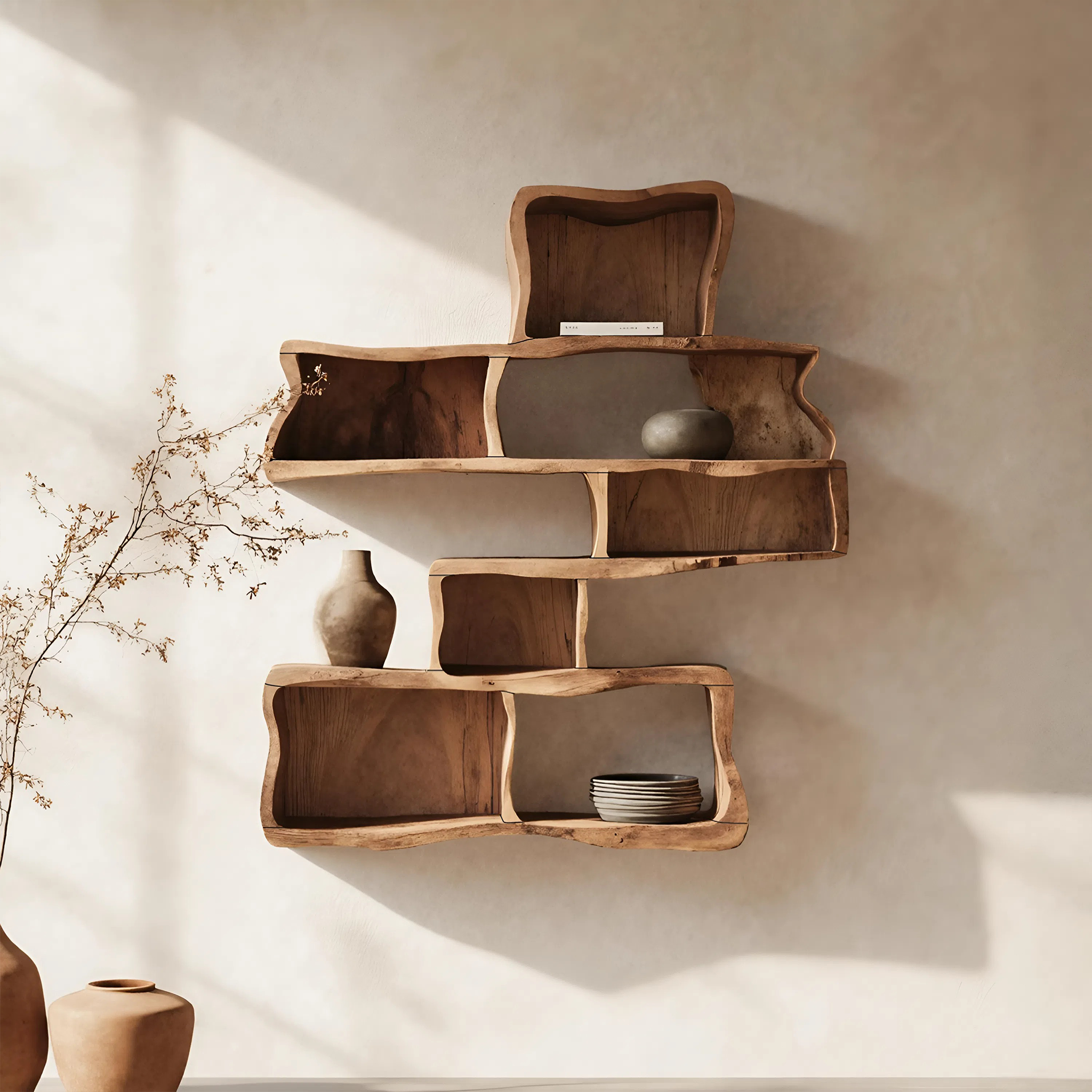 Handcrafted Floating Shelf for Modern Living Room Design SILDTTNWMS010