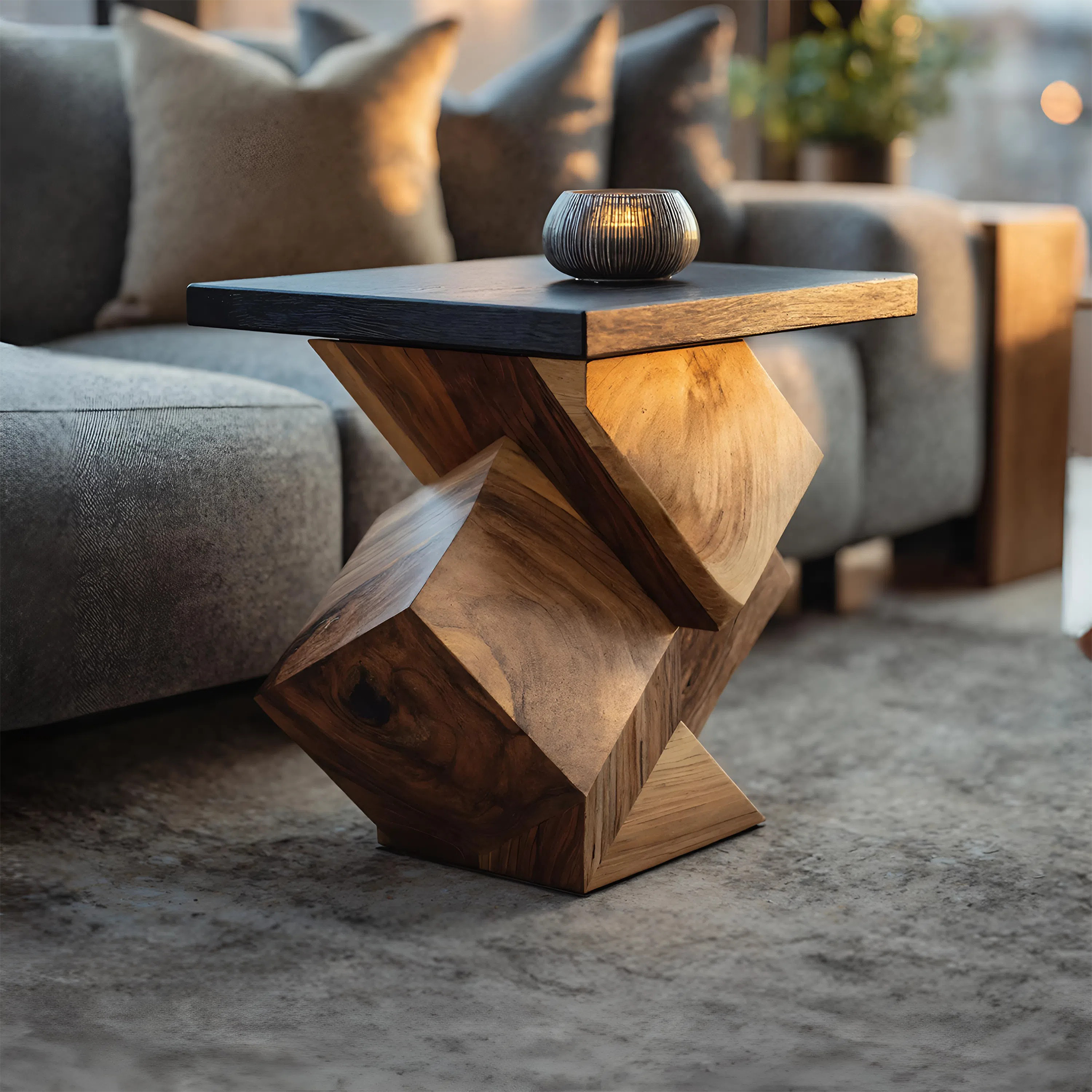 Handcrafted Live Edge Side Table For Warm Living Space SILDTTNSTA014