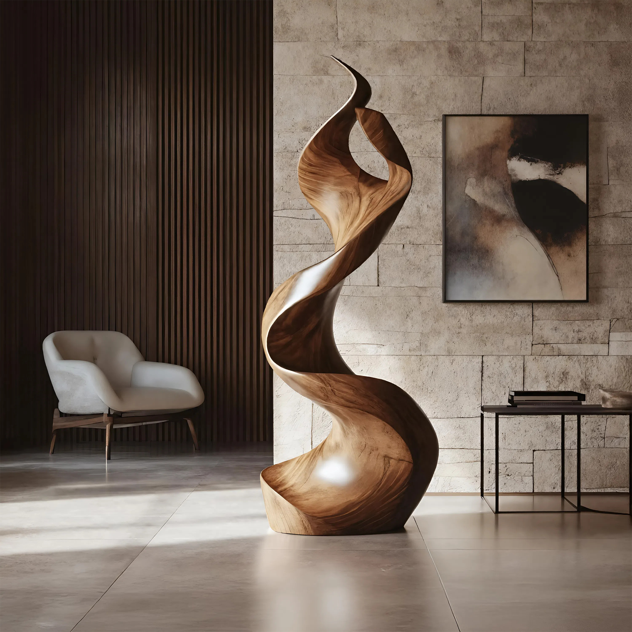 Rustic Large Wooden Sculpture For Furniture Art Feature SILDTTRAS009