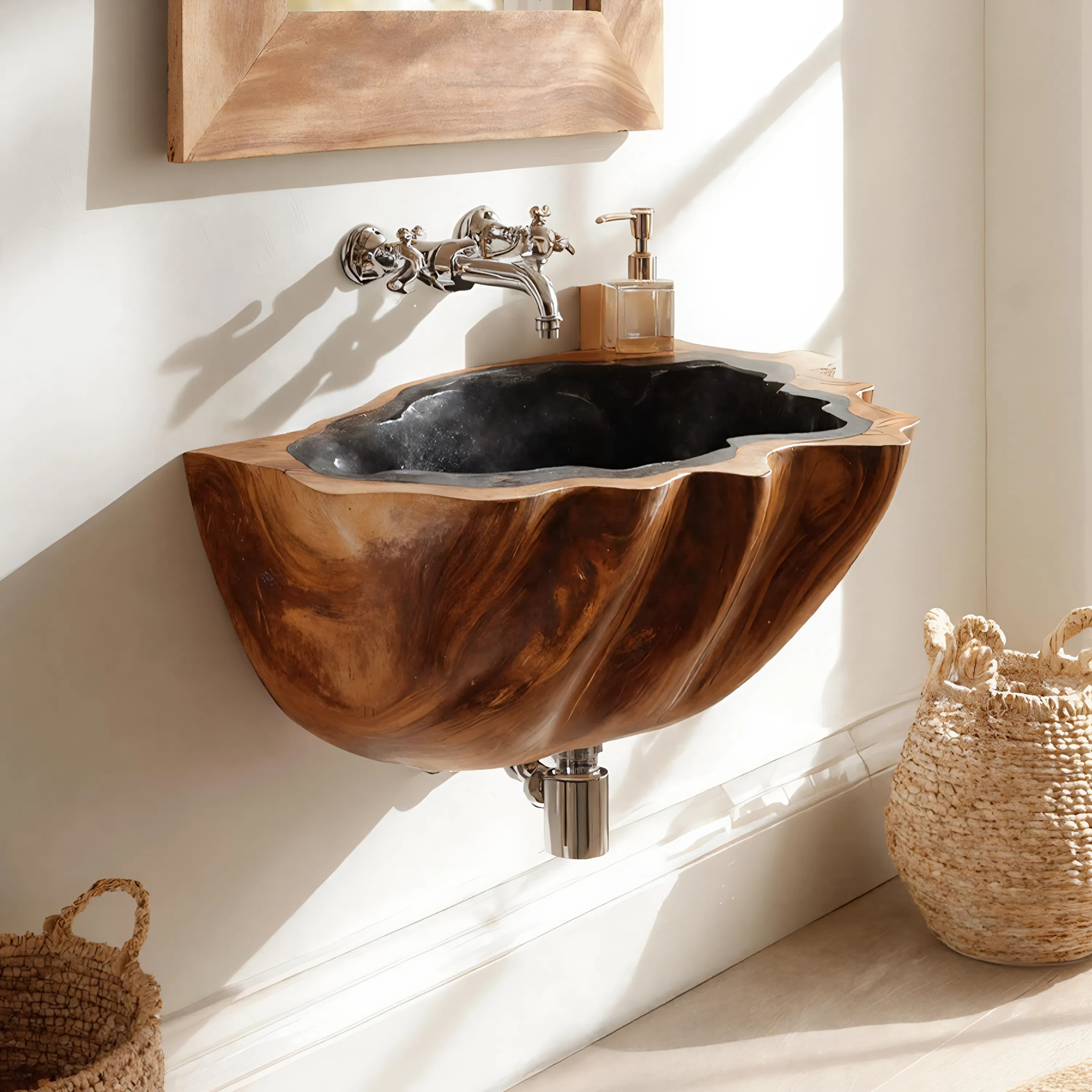 Modern Solid Wood Vanity Sink For Clean Bathroom Design Decor SILDTTNVS056