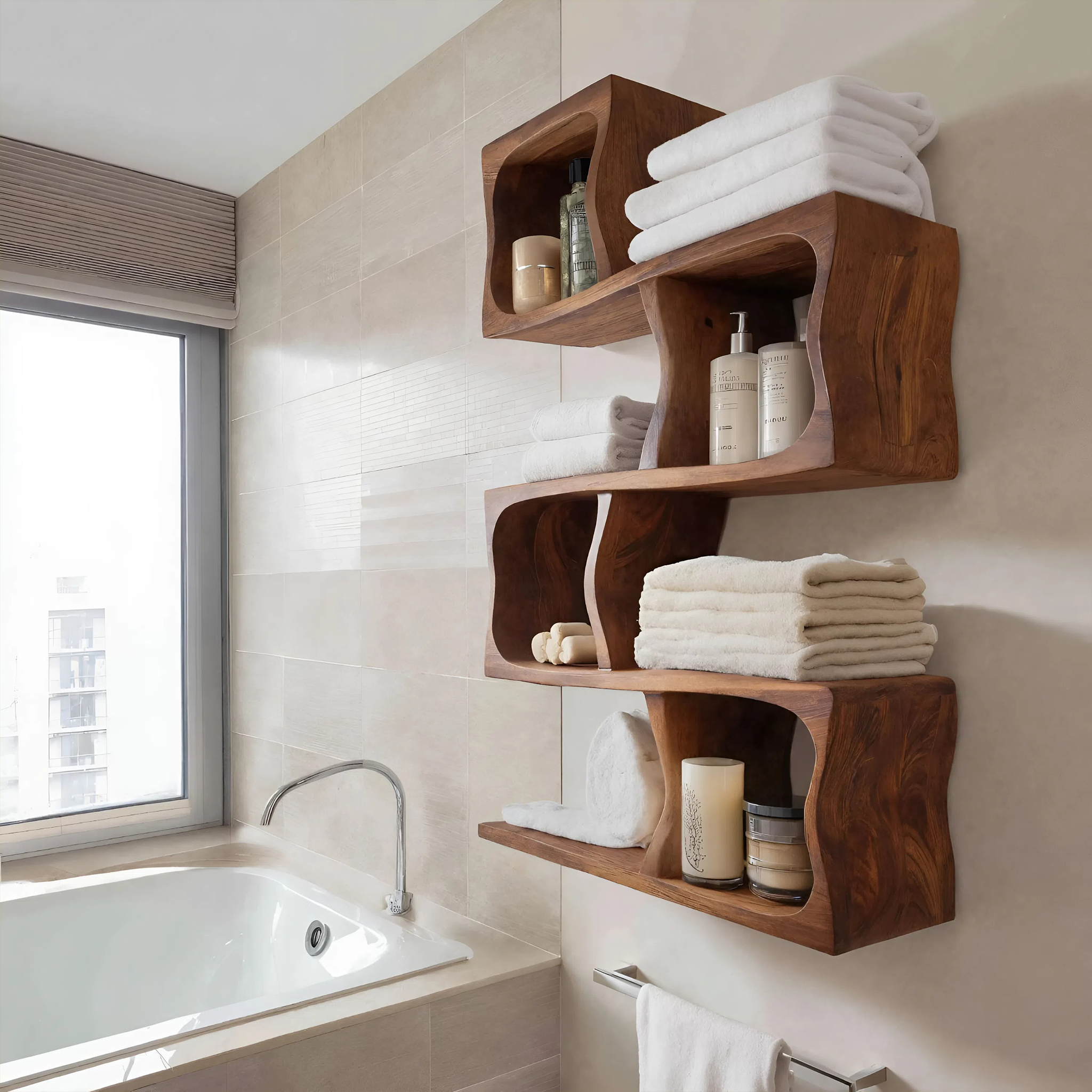 Organic Wall Shelf For Bathroom Wall Use RTTHHNBAS010