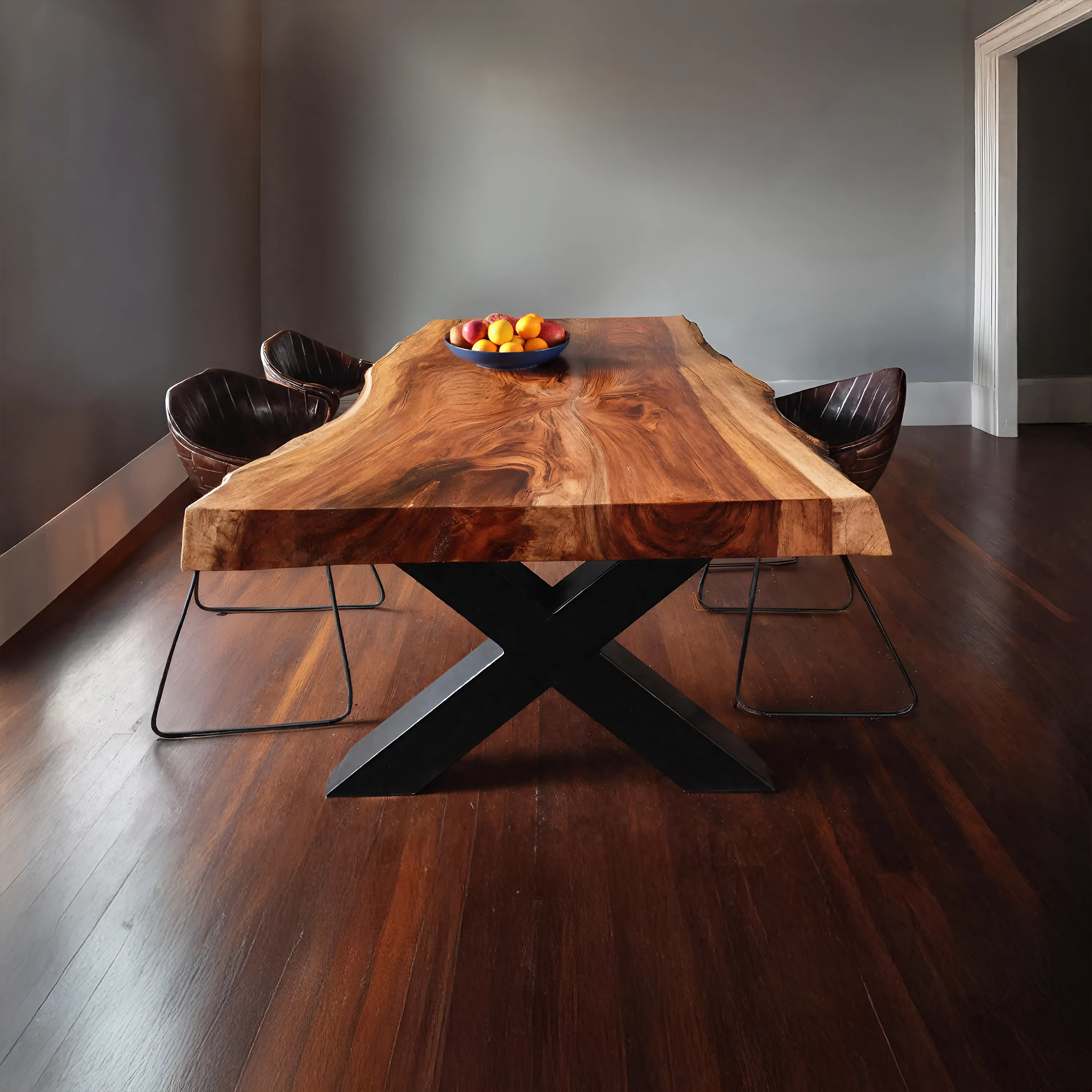 Kitchen Decor Handcrafted Live Edge Dining Table Premium SILDTTRDN031
