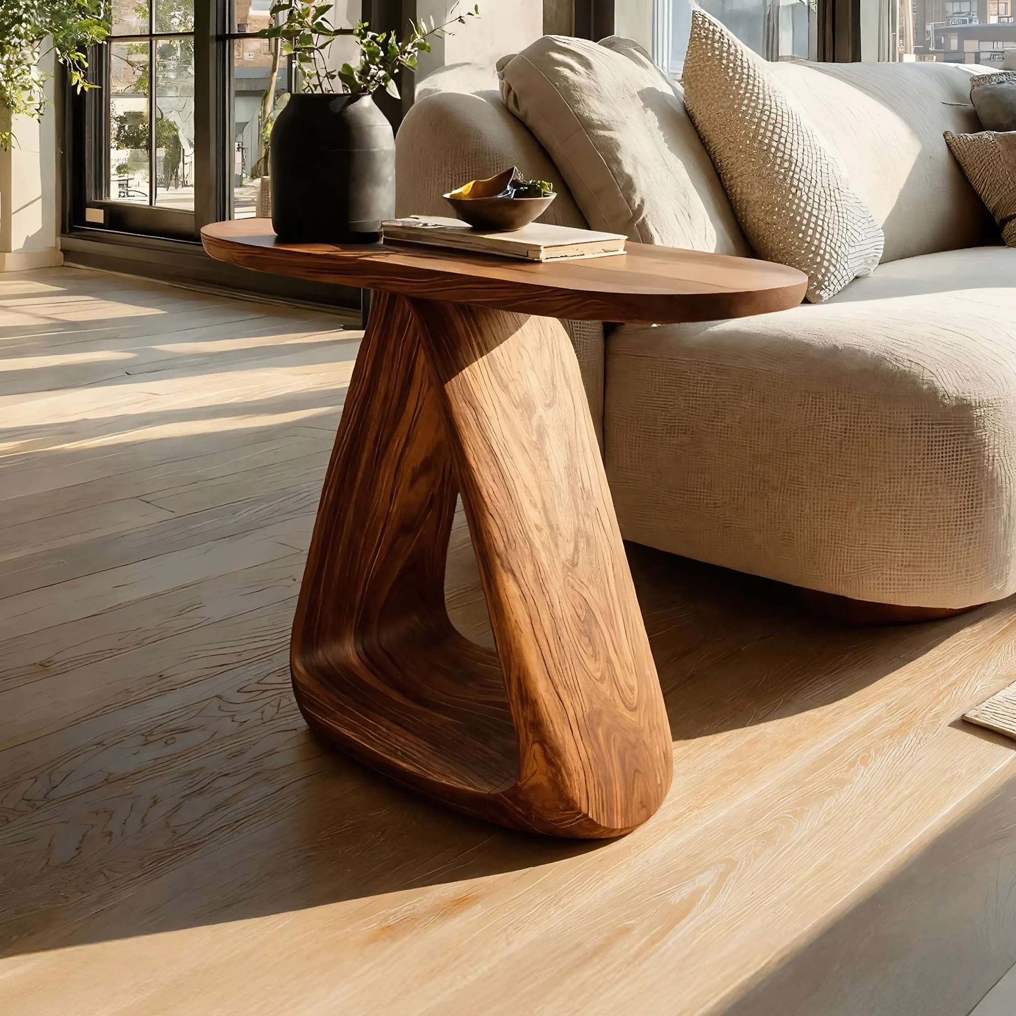 Mid Century Live Edge Side Table For Rustic Home Decor SILDTTNSTA026