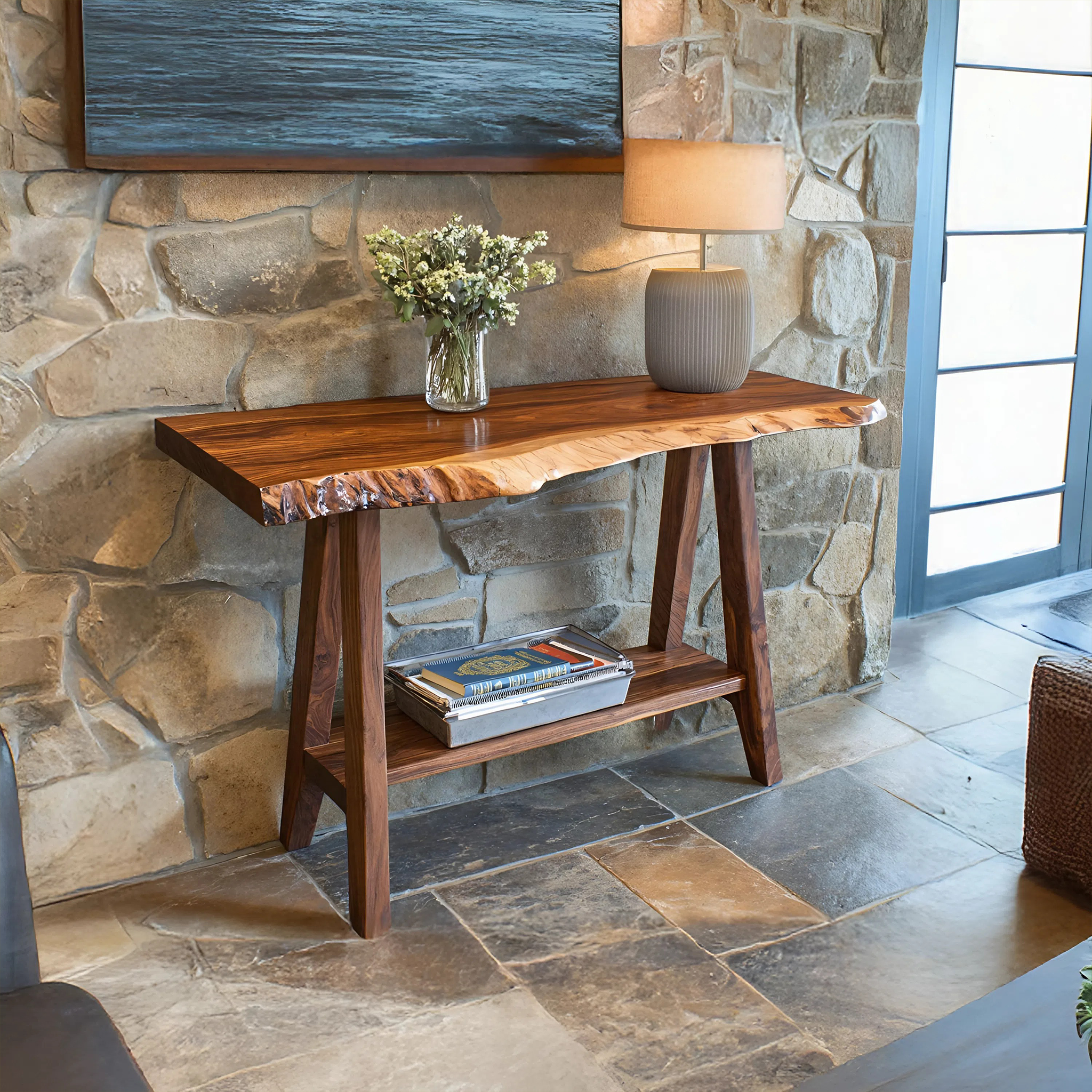 Mid Century Solid Wood Console Table For Furniture Decor SILDTTRCS044