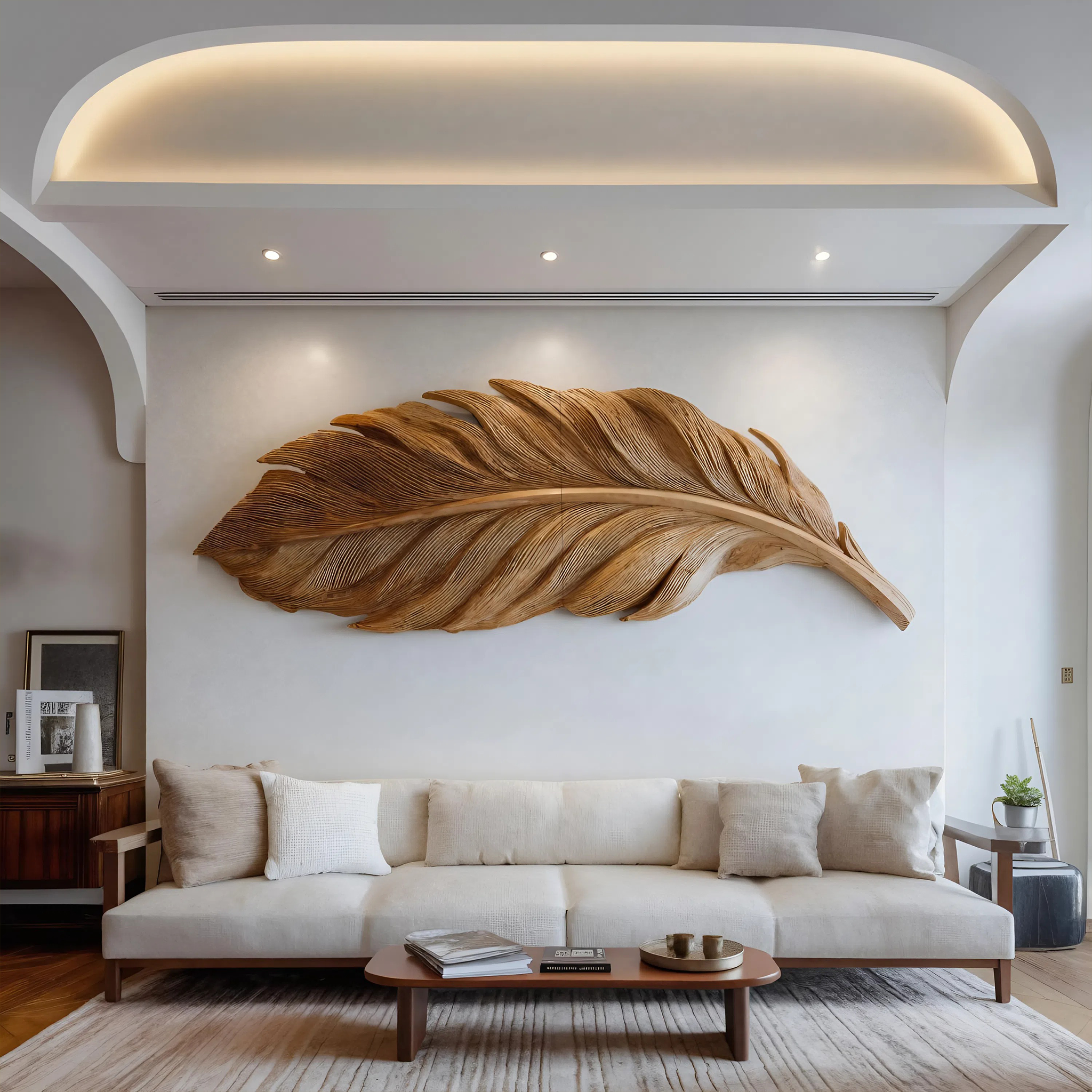 Modern Feather Wall Art For Living Room Decor RTTHHNWA099