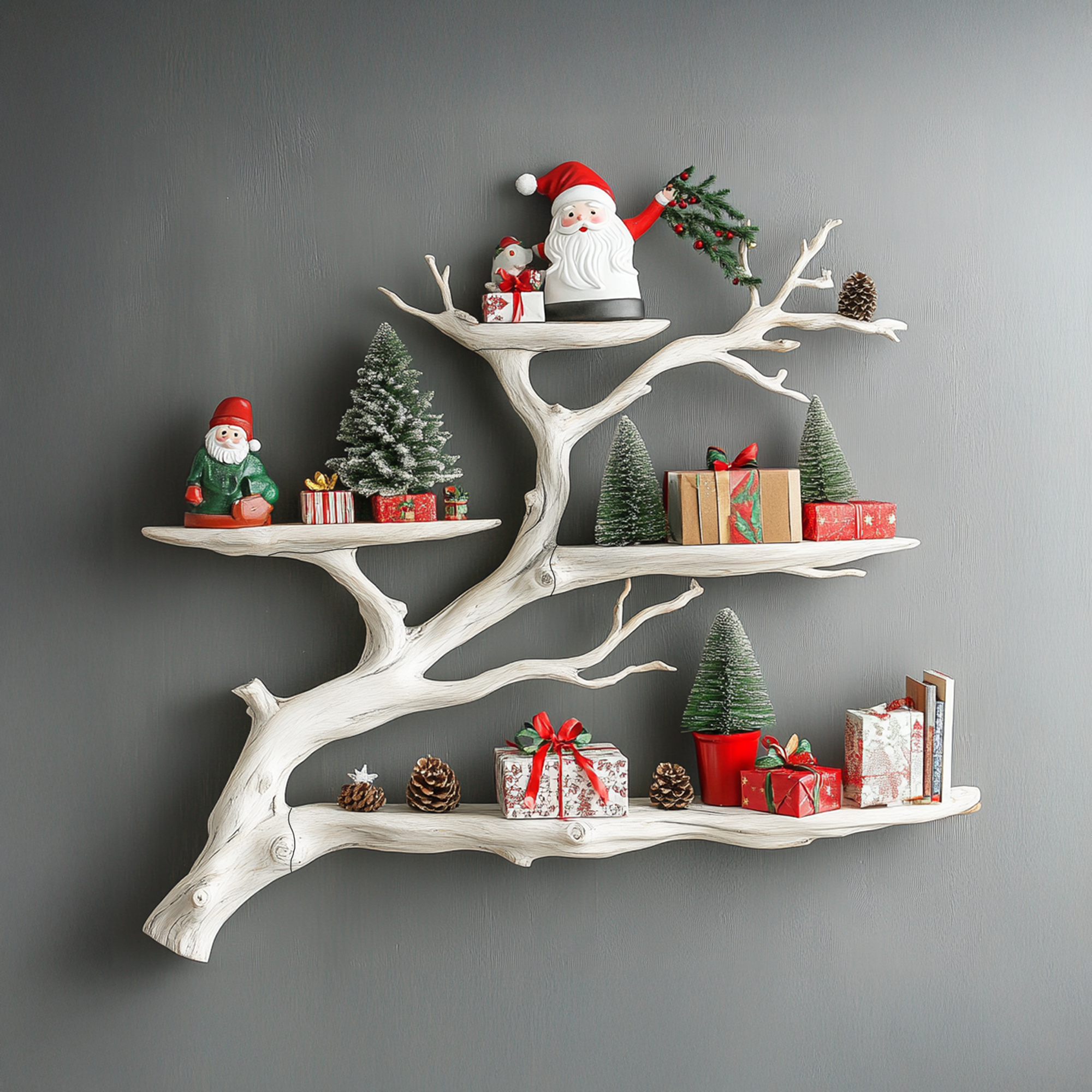 Driftwood Wall Mounted Shelf Bookcase Decor Living Room SINLTBS018