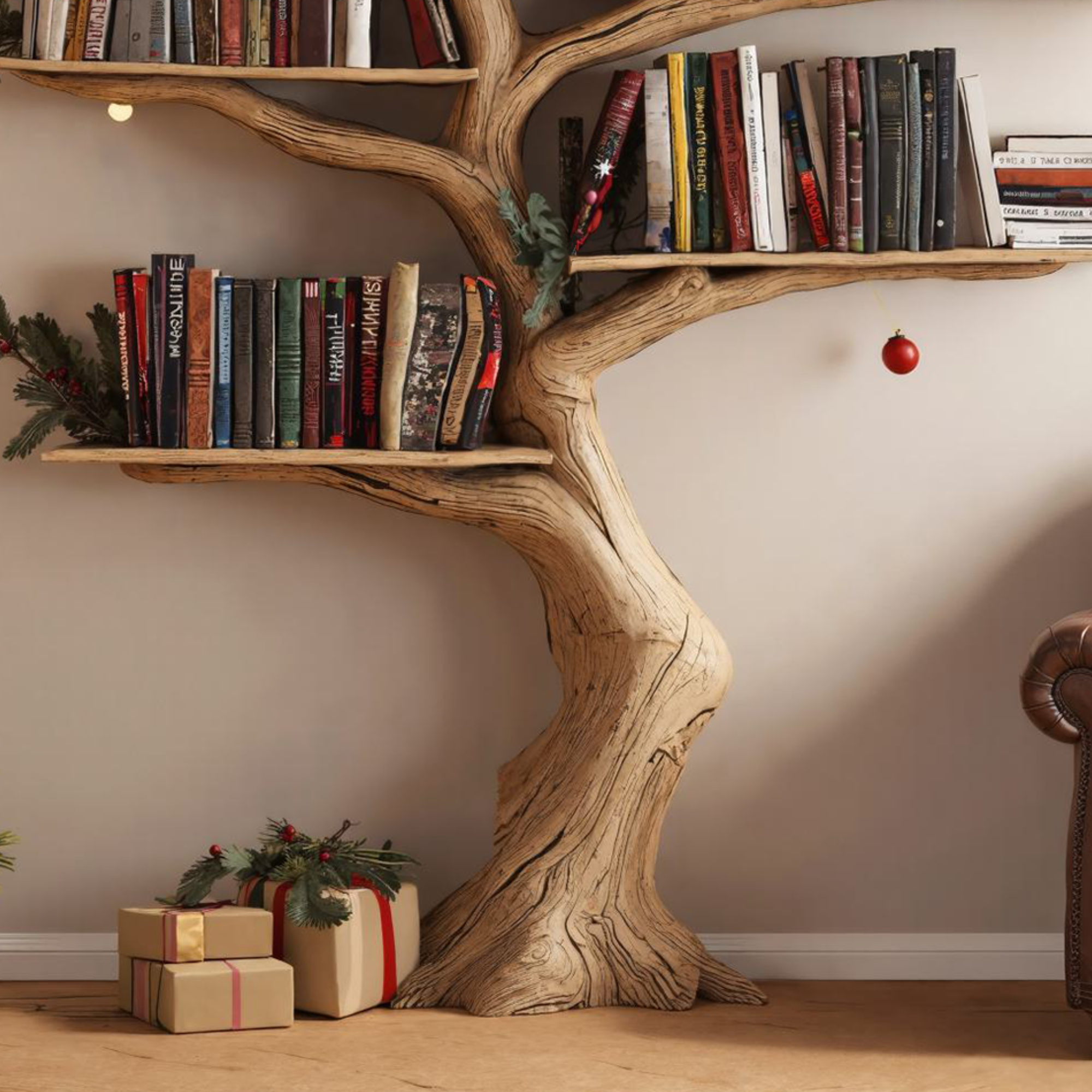 Tree Branch Shelf Custom Bookcase Rustic Decor SINLTB078