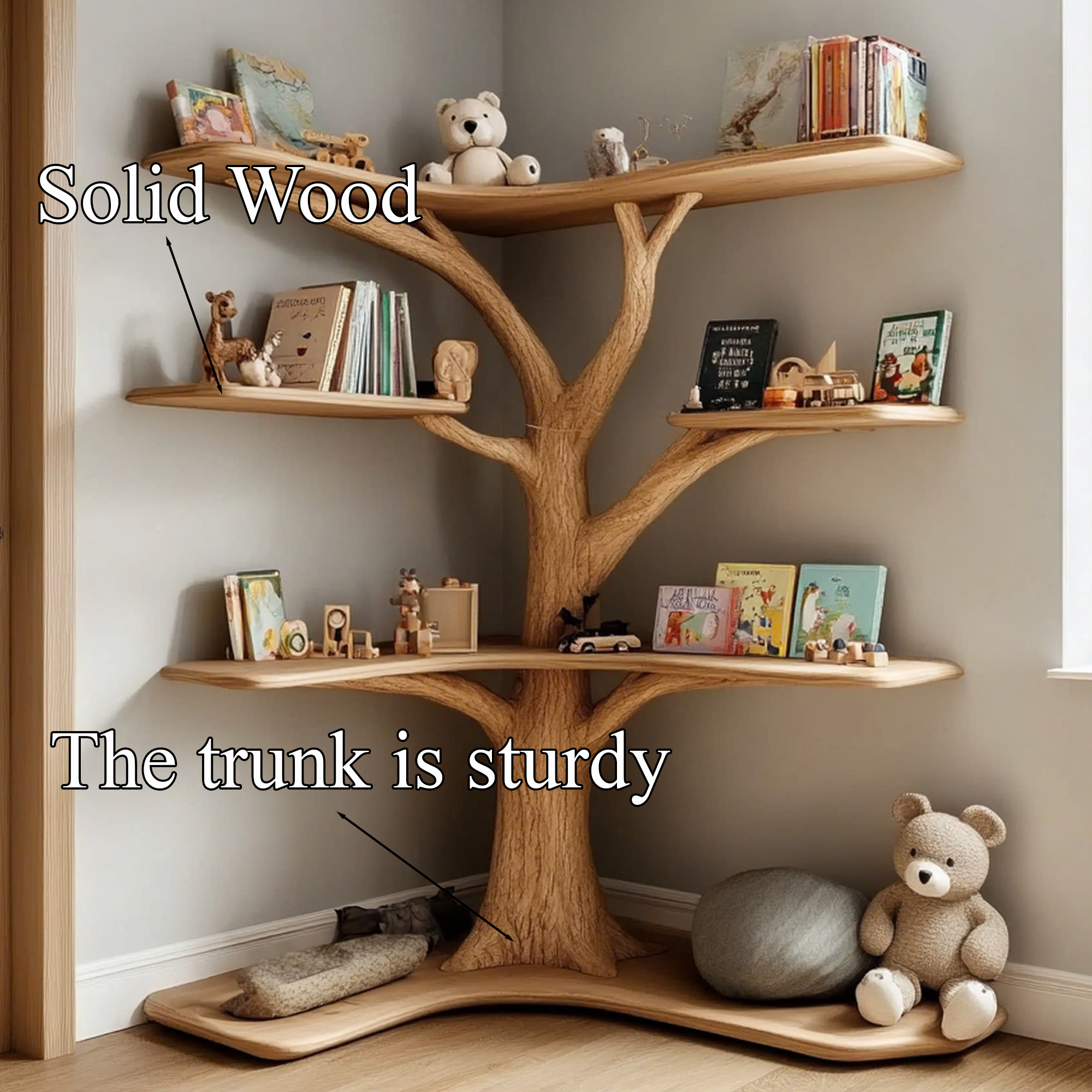 Kids Custom Tree Bookcase Decor Home Birthday Gift SINLTB157