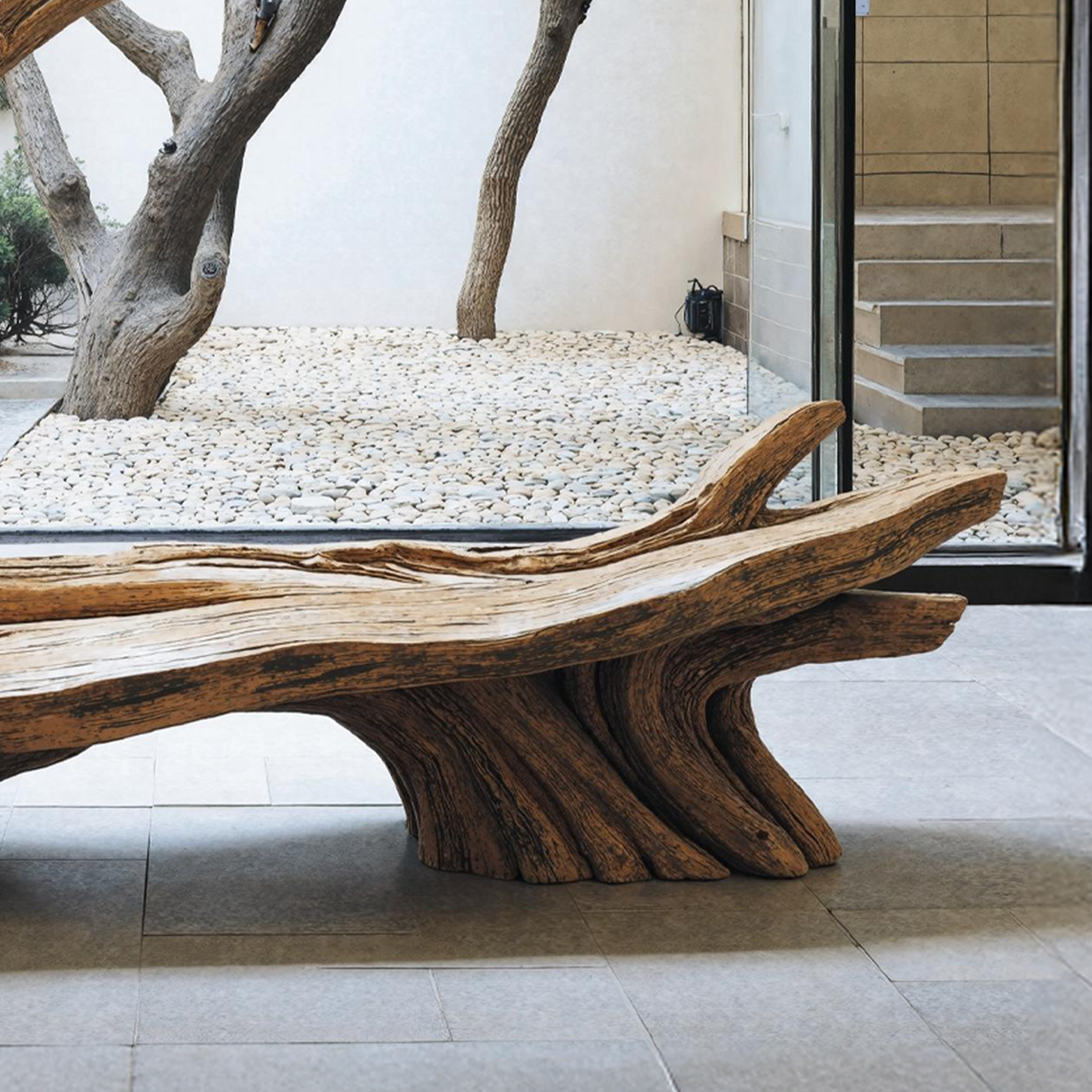 Handcrafted Live Edge Bench For Artistic Patio Designs SILDTBRB009