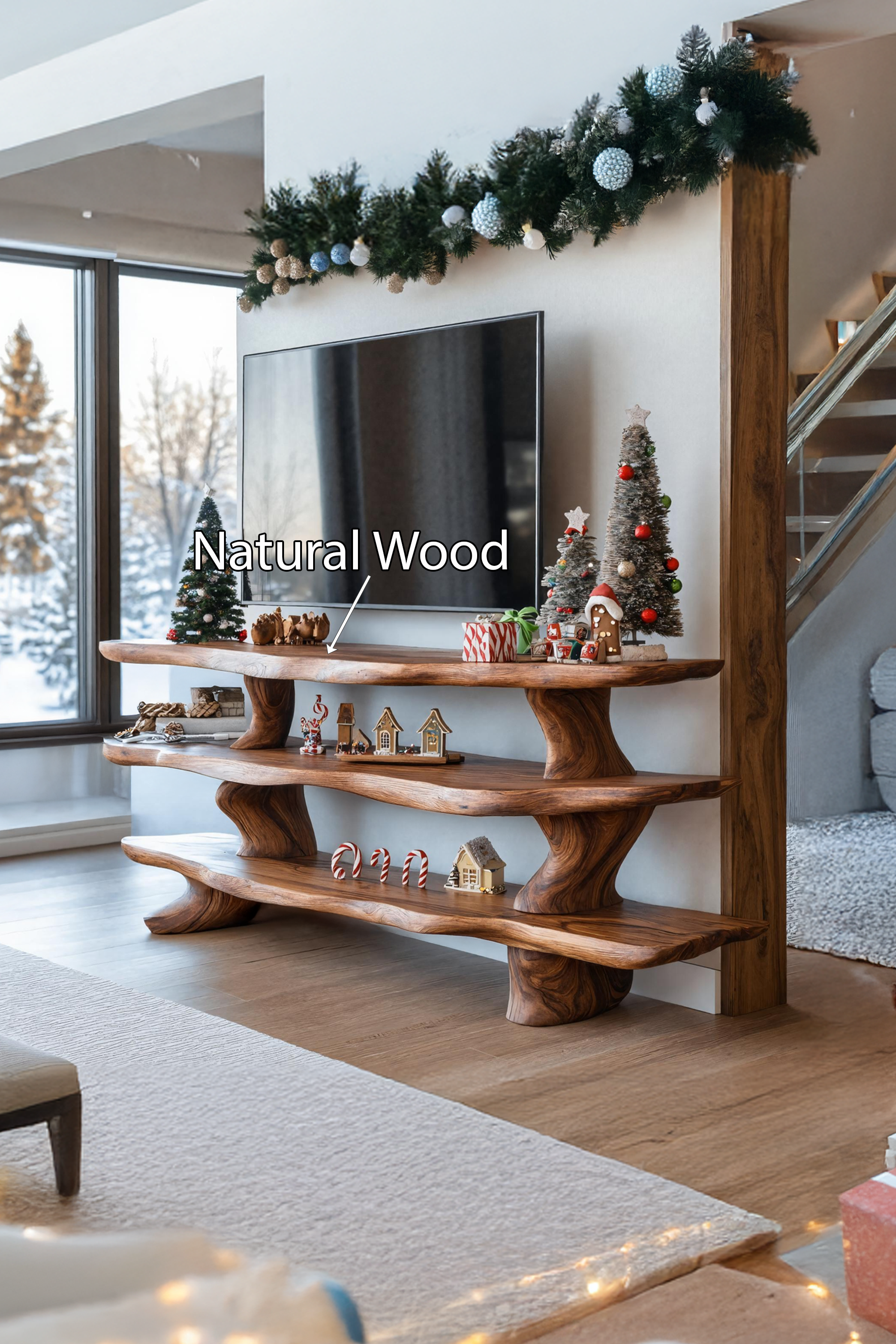 Mid Century Solid Wood TV Console For Holiday Bedroom Decor SILDTTNCTV023