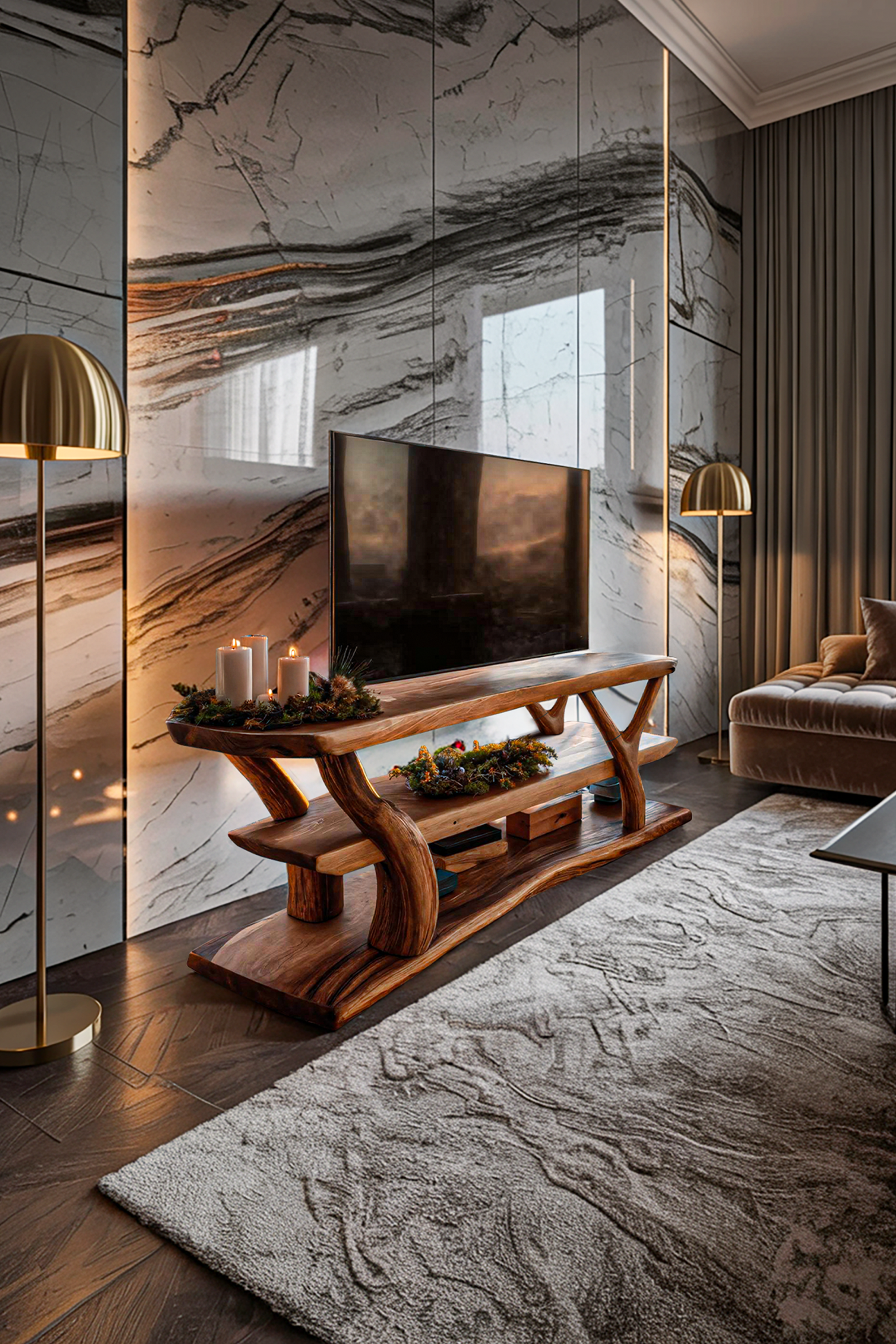 Mid Century Wooden Live Edge TV Console For Christmas Furniture SILDTTRCTV009