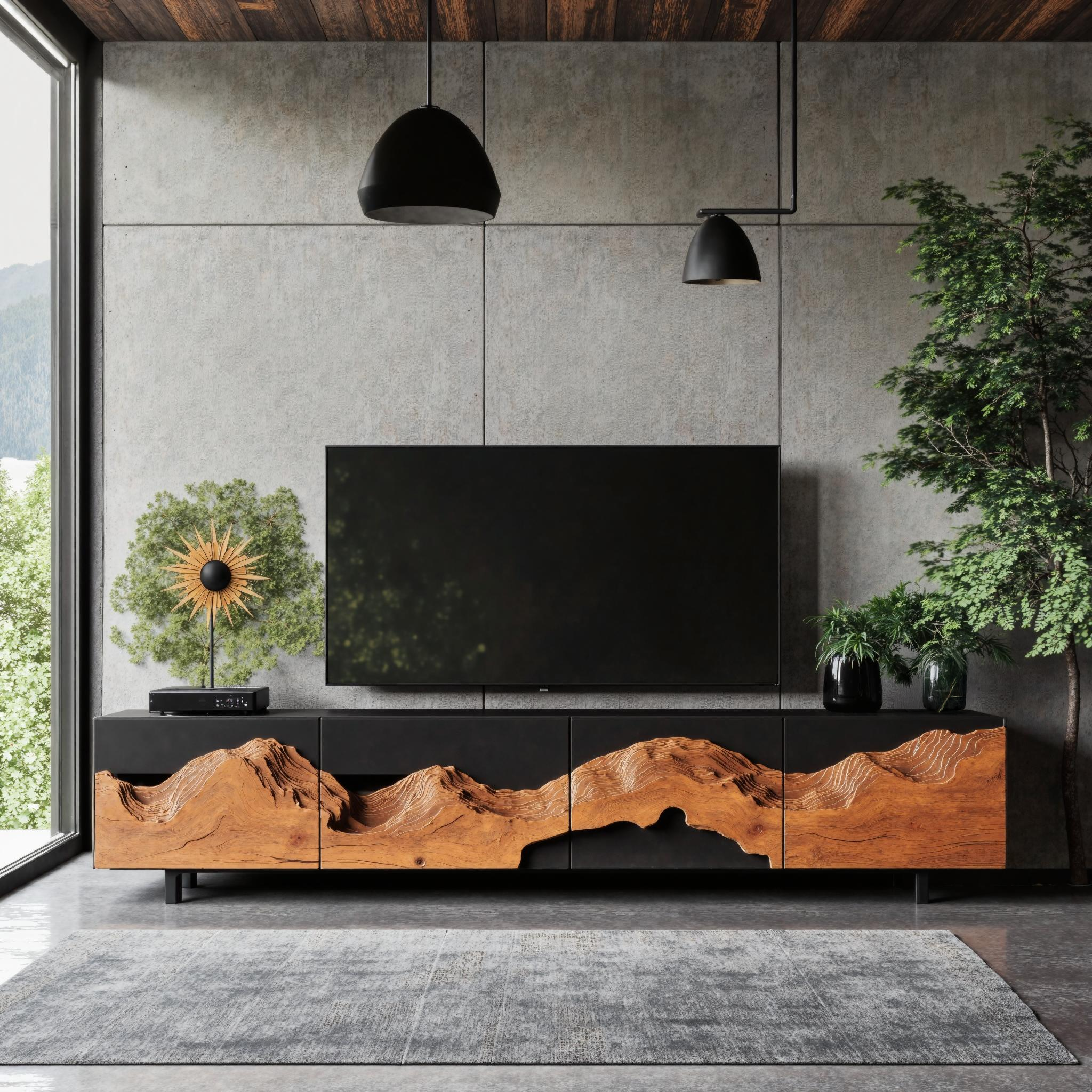 Rustic Wooden TV Cabinet For Living Room Setup SILDTTNTVC039