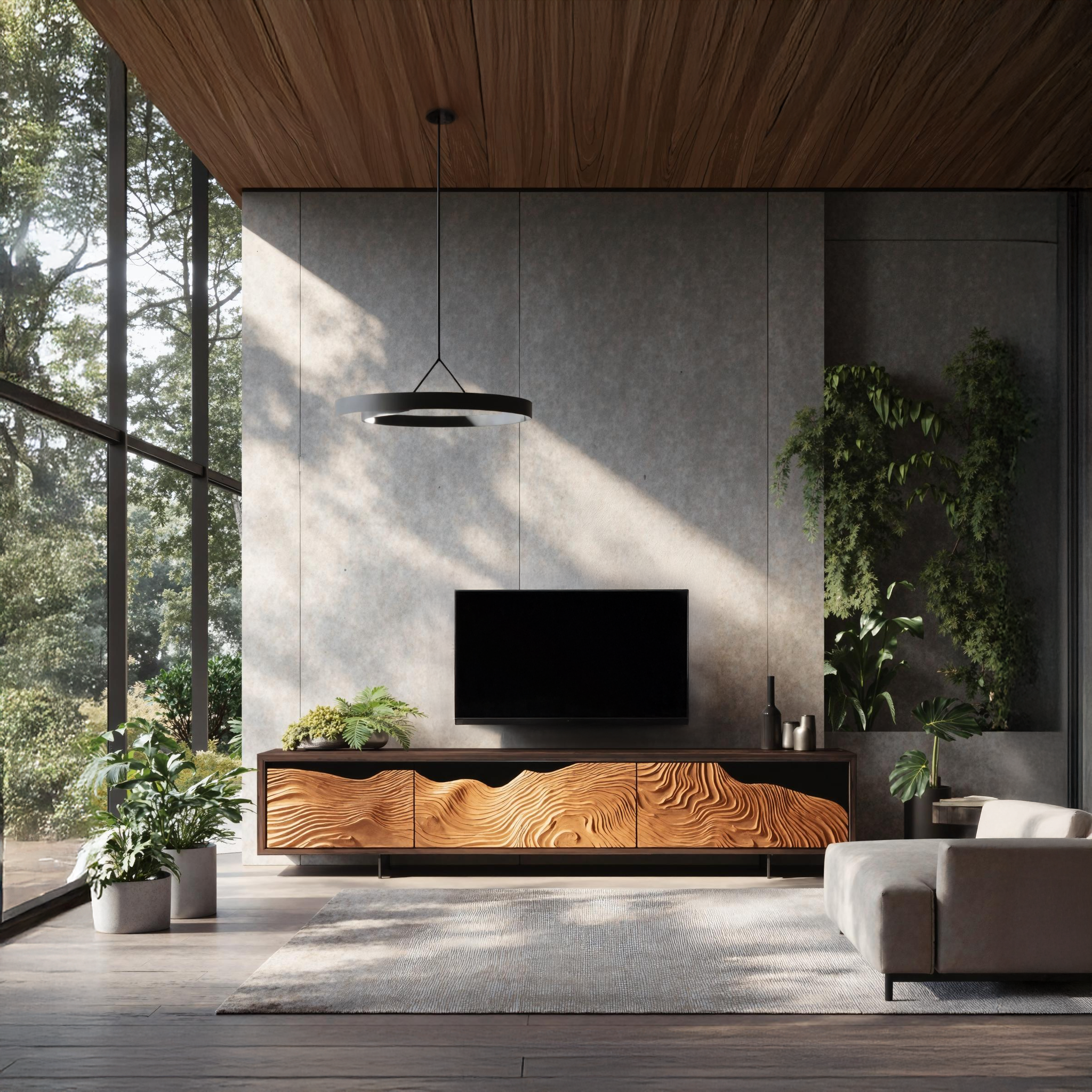 Mid Century Rustic TV Cabinet For Cozy Spaces SILDTTNTVC043
