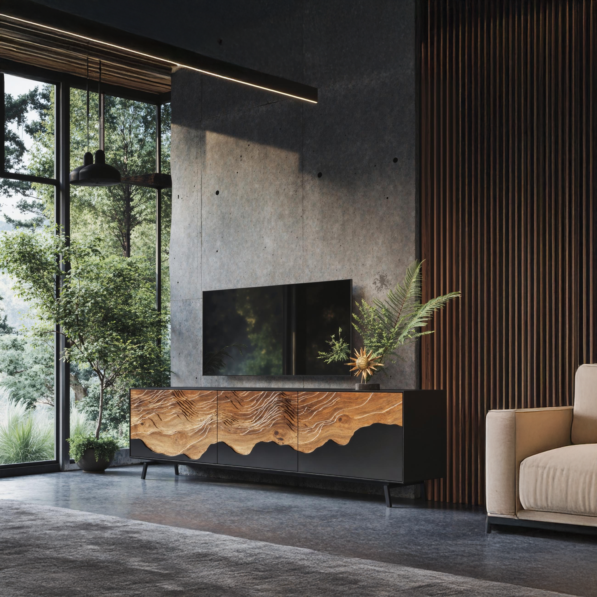 Handcrafted TV Console Table For Living Room SILDTTNTVC068