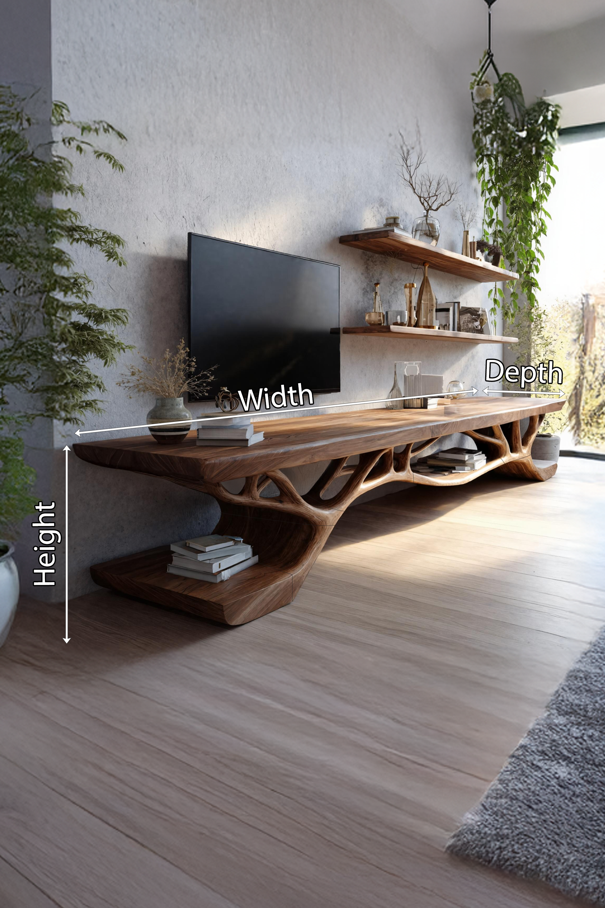 Mid Century Solid Wood TV Console For Bedroom And Entryway Decor SILDTTNTVC081