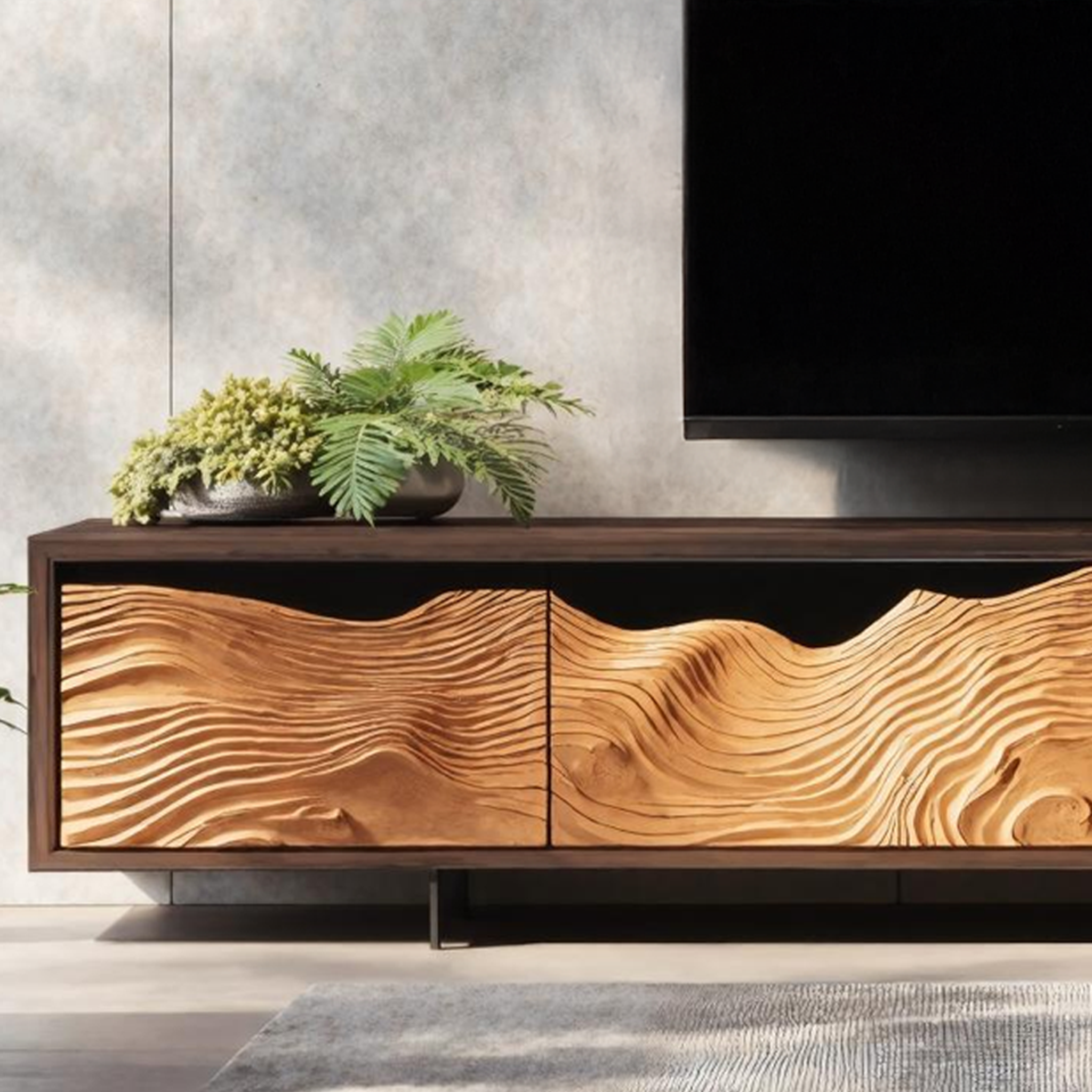 Mid Century Rustic TV Cabinet For Cozy Spaces SILDTTNTVC043