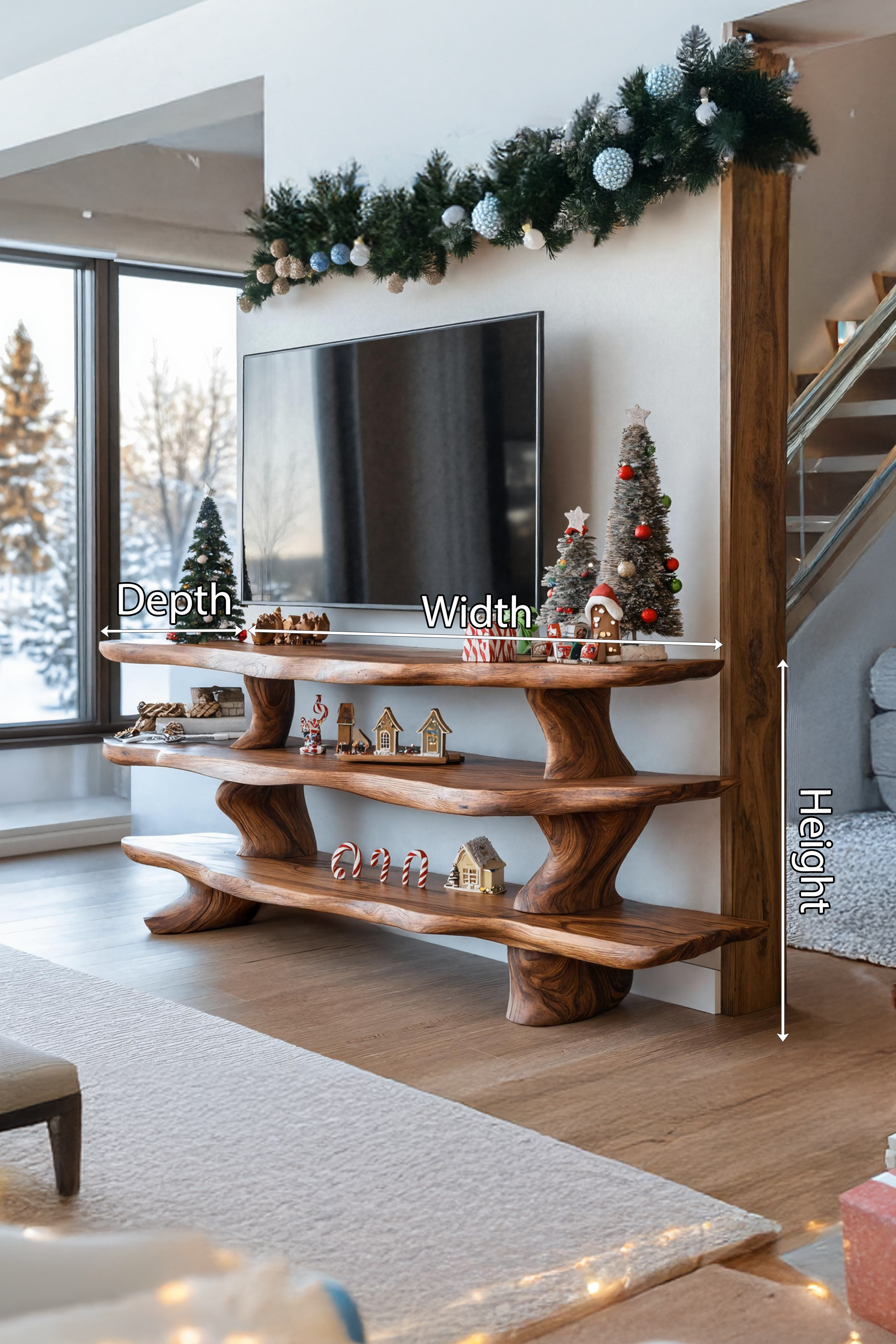 Mid Century Solid Wood TV Console For Holiday Bedroom Decor SILDTTNCTV023