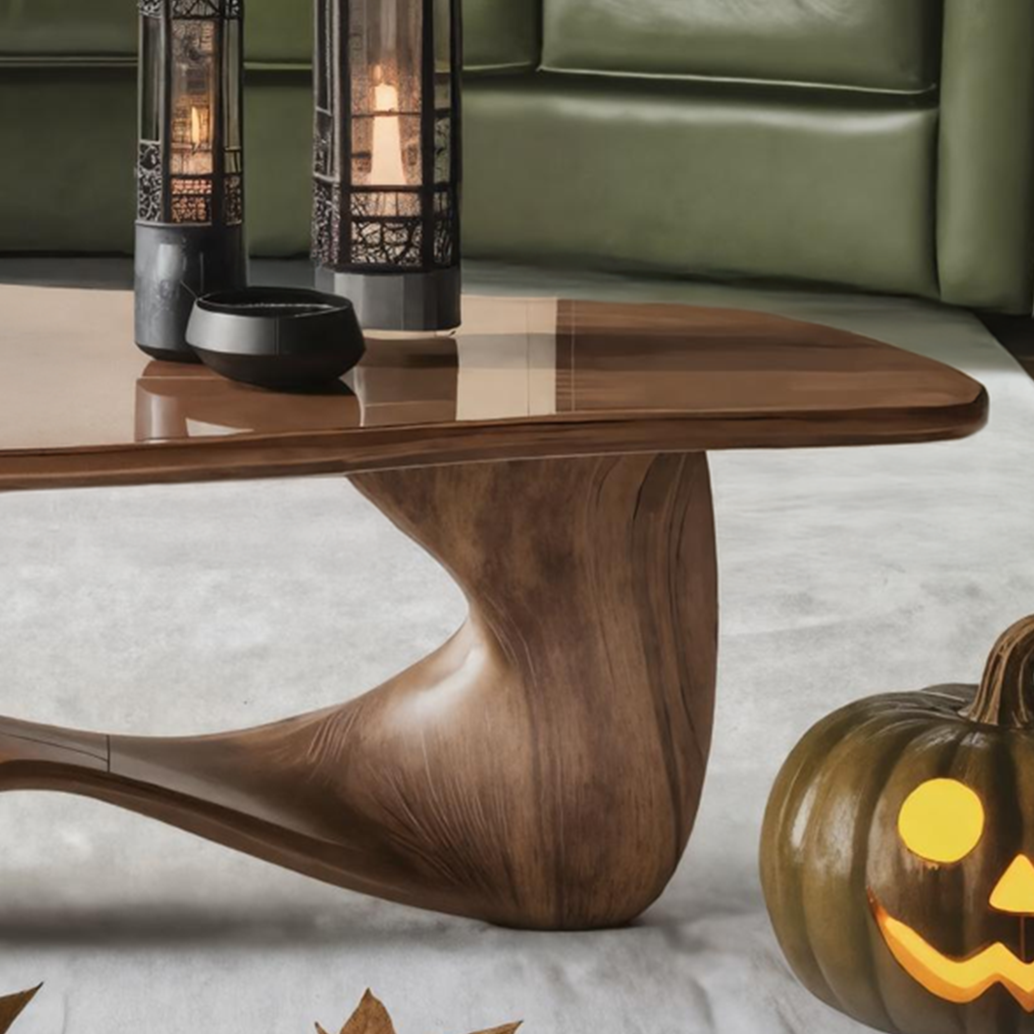 Mid Century Wooden Live Edge Coffee Table For Living Room Halloween Decor SILDTTNHCF001