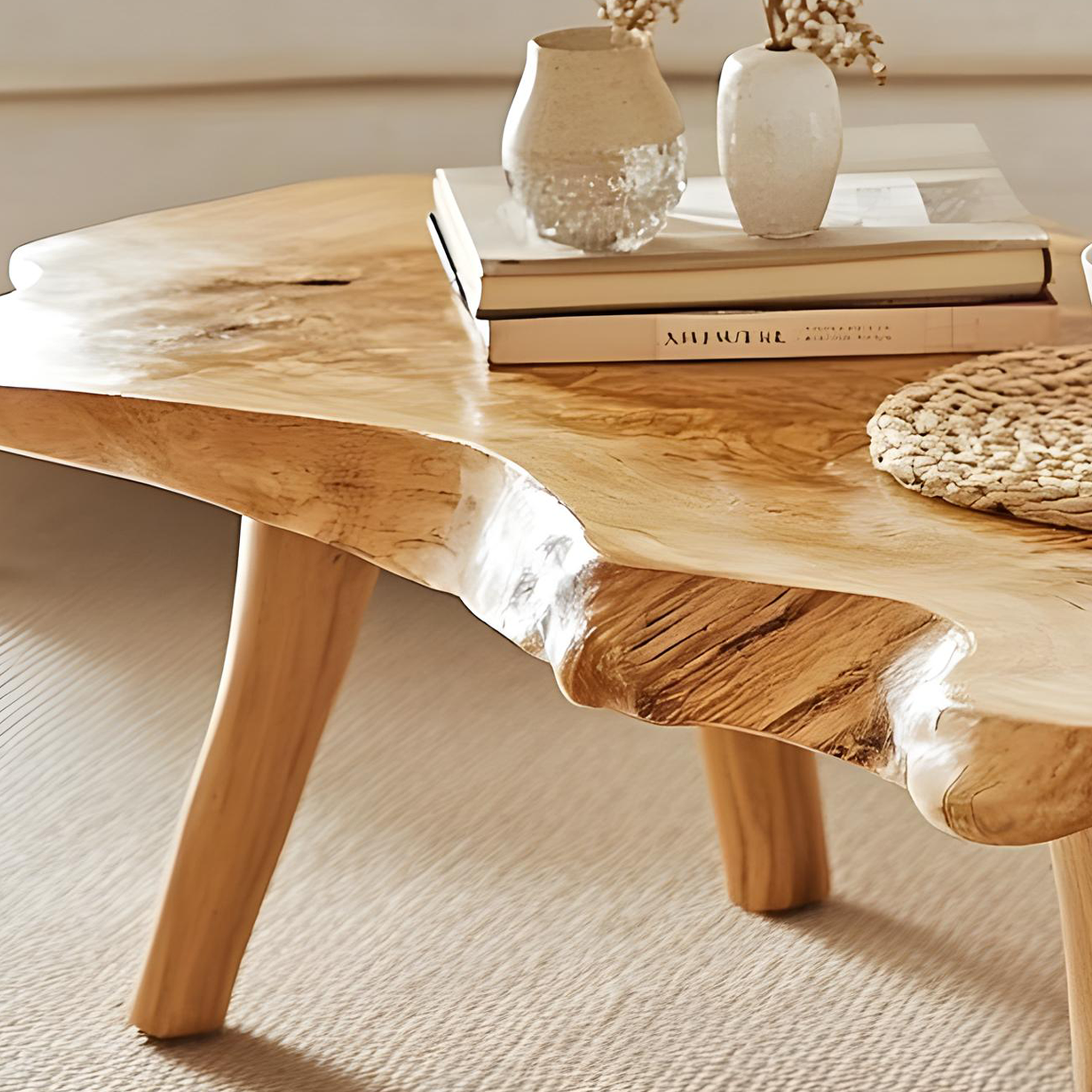Elegant Natural Wood Coffee Table For Timeless Living Room Style SILDTCF126