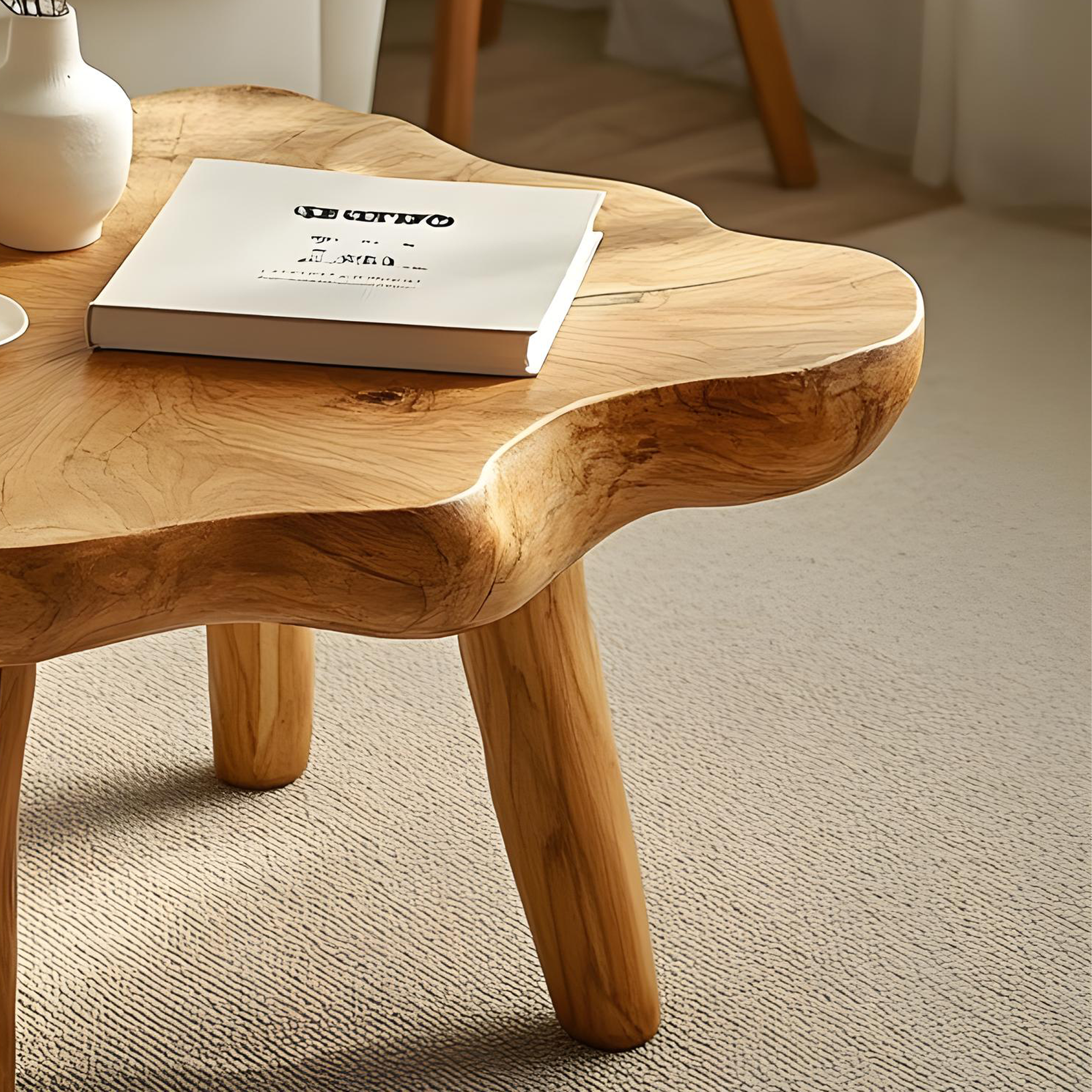 Vintage Coffee Table With Natural Wood Design For Cozy Living Spaces SILDTCF124
