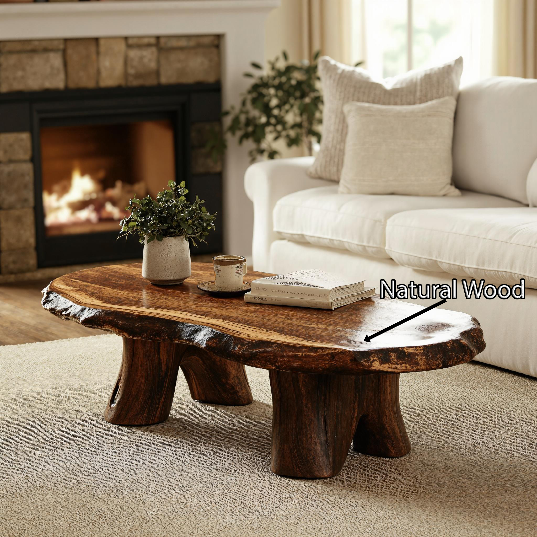 Rustic Wood Coffee Table For Living Room Decor SILDTCF088