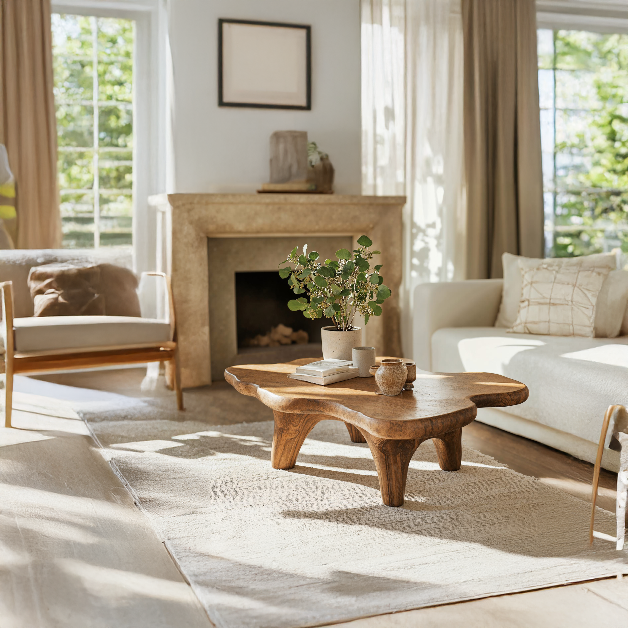 Modern Wood Coffee Table Low Coffee Table SILDTCF057