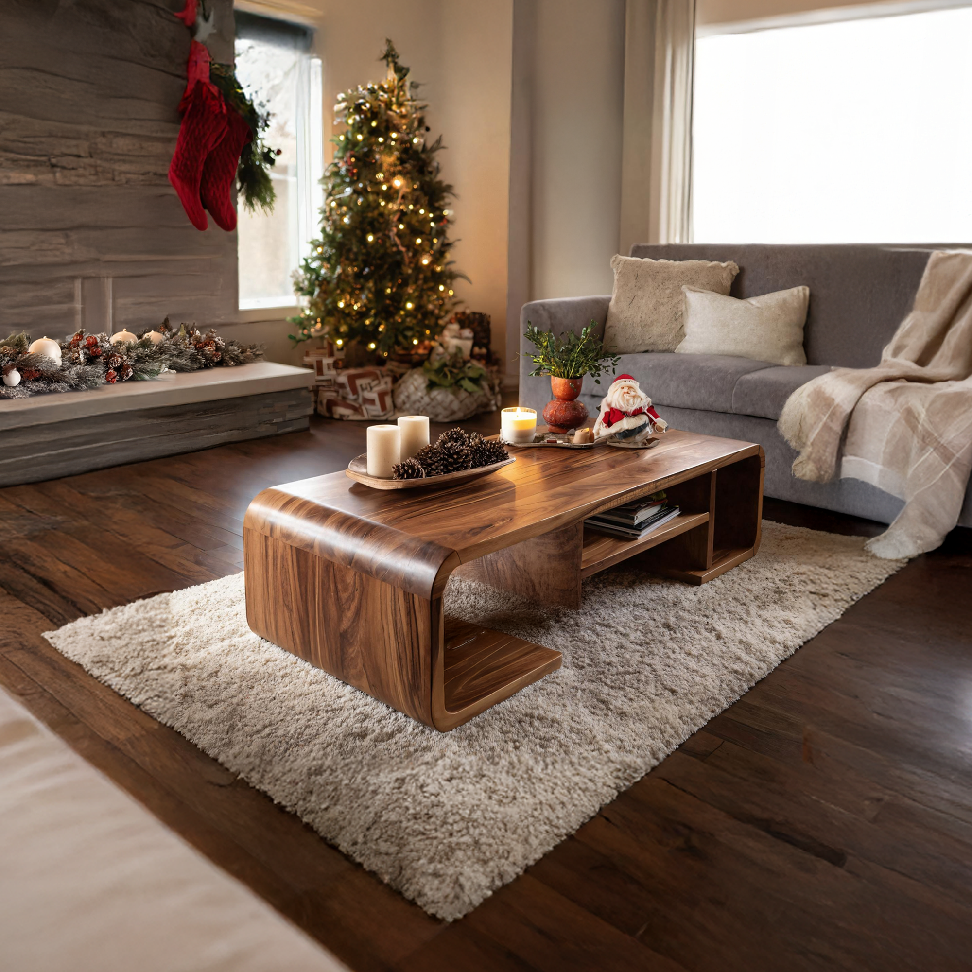 Rustic Live Edge Coffee Table For Christmas Home Decor Ideas SILDTTRCCF039