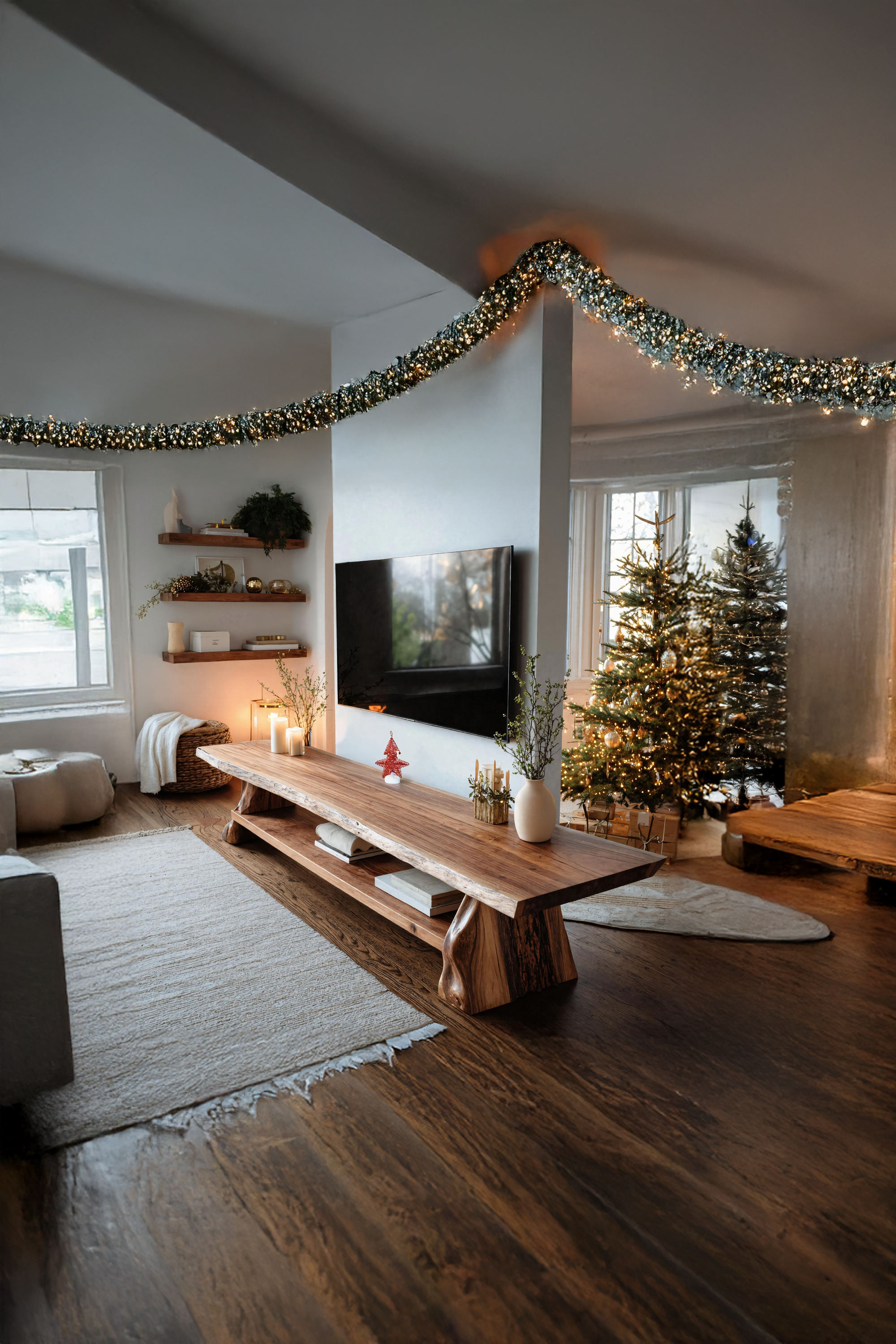 Mid Century Live Edge Wooden TV Console For Holiday Home Living Room SILDTTNCTV014